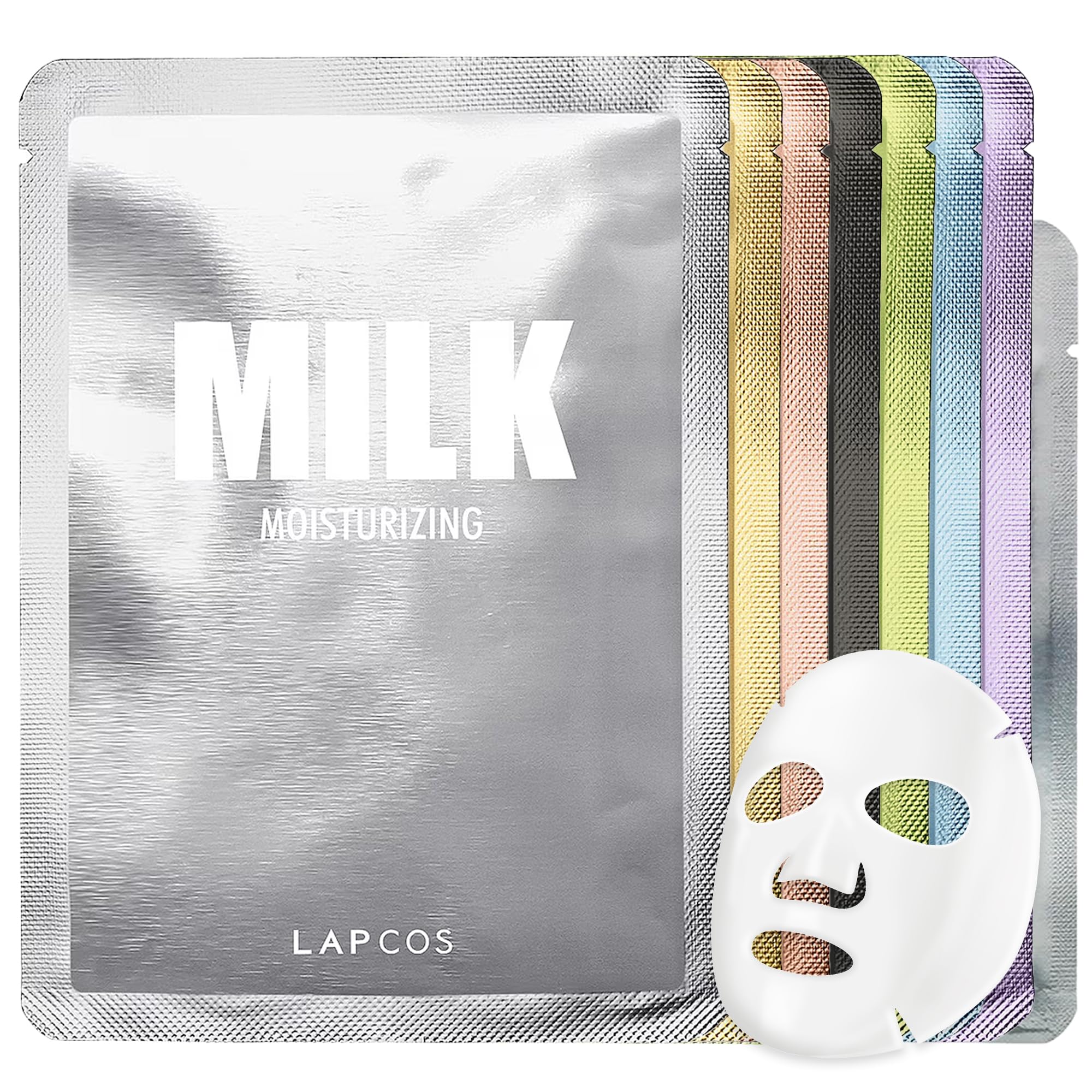 LAPCOS  Sheet Mask, Daily Face Mask with Probiotics to Clarify Skin, Korean Beauty Favorite, 5-Pack: 7+1 Version 1