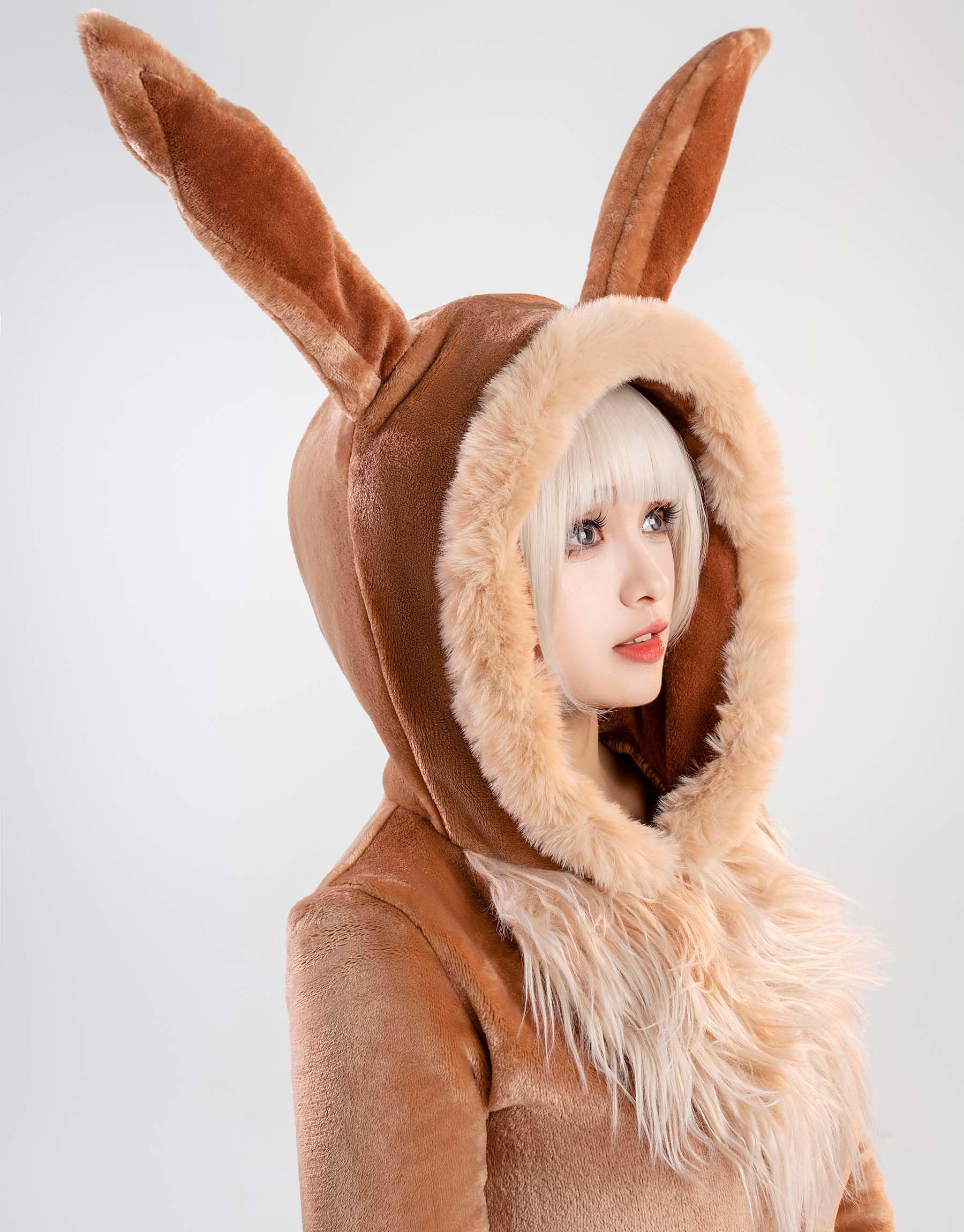 Mobbunny Women Onesie Animal Romper Fuzzy Pajamas Brown Loungewear Fluffy Hooded Homewear Christmas Halloween Cosplay: Small