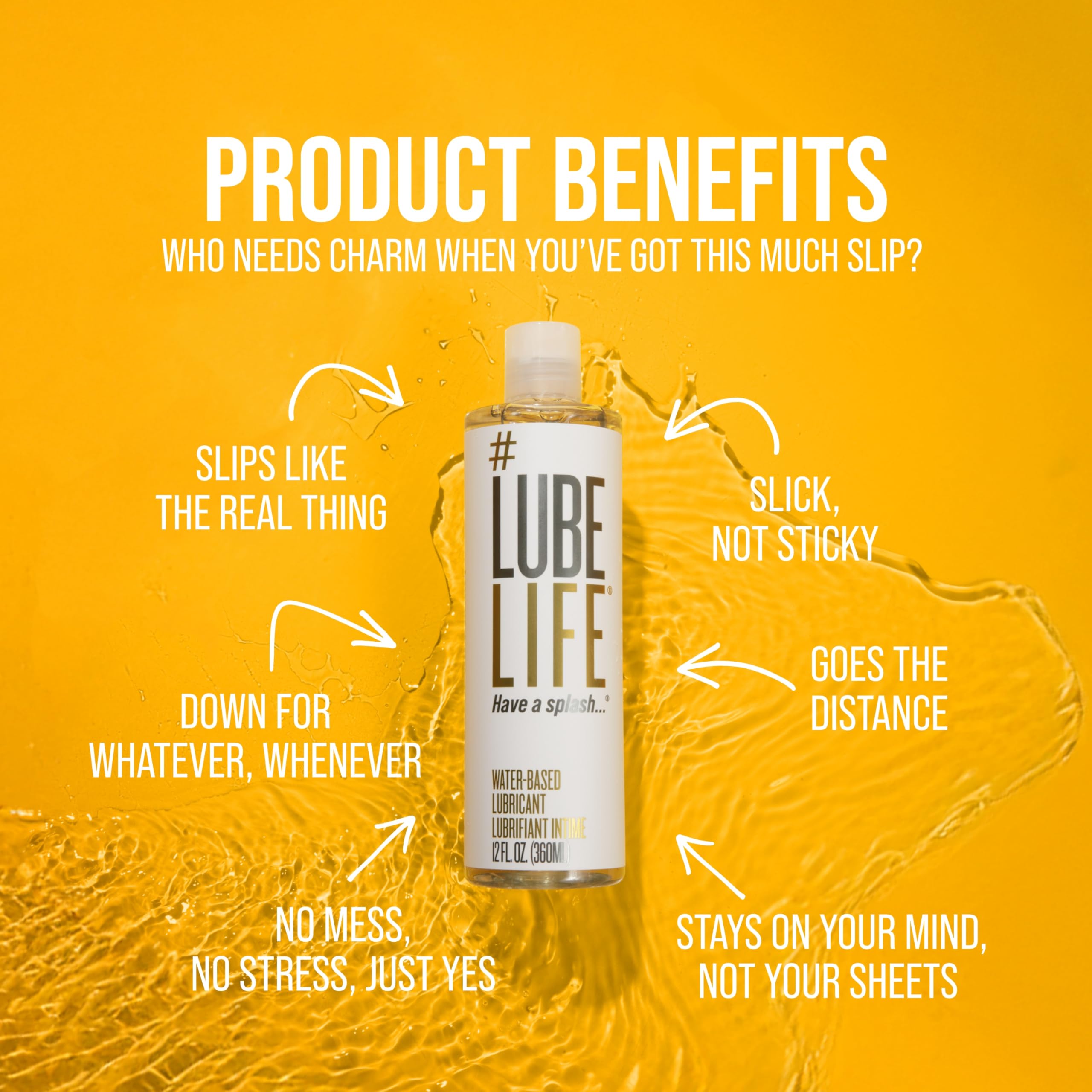 LubeLife Water-Based Lube – Personal Lubricant for Men, Women & Couples, Travel Size, Non-Staining, Easy Clean-Up, Toy-Safe, 8 Fl Oz: 12 Fl Oz (Pack of 1)
