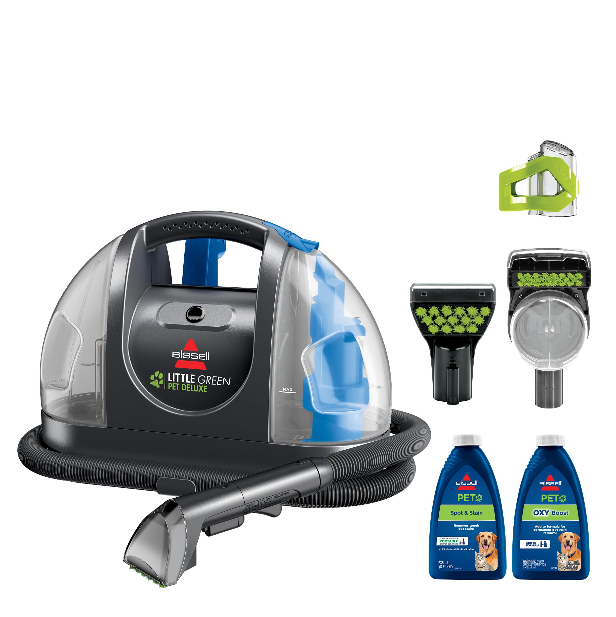 Bissell Little Green Pet Deluxe Portable Carpet Cleaner and Car/Auto Detailer, 3353, Gray/Blue thumbnail 1