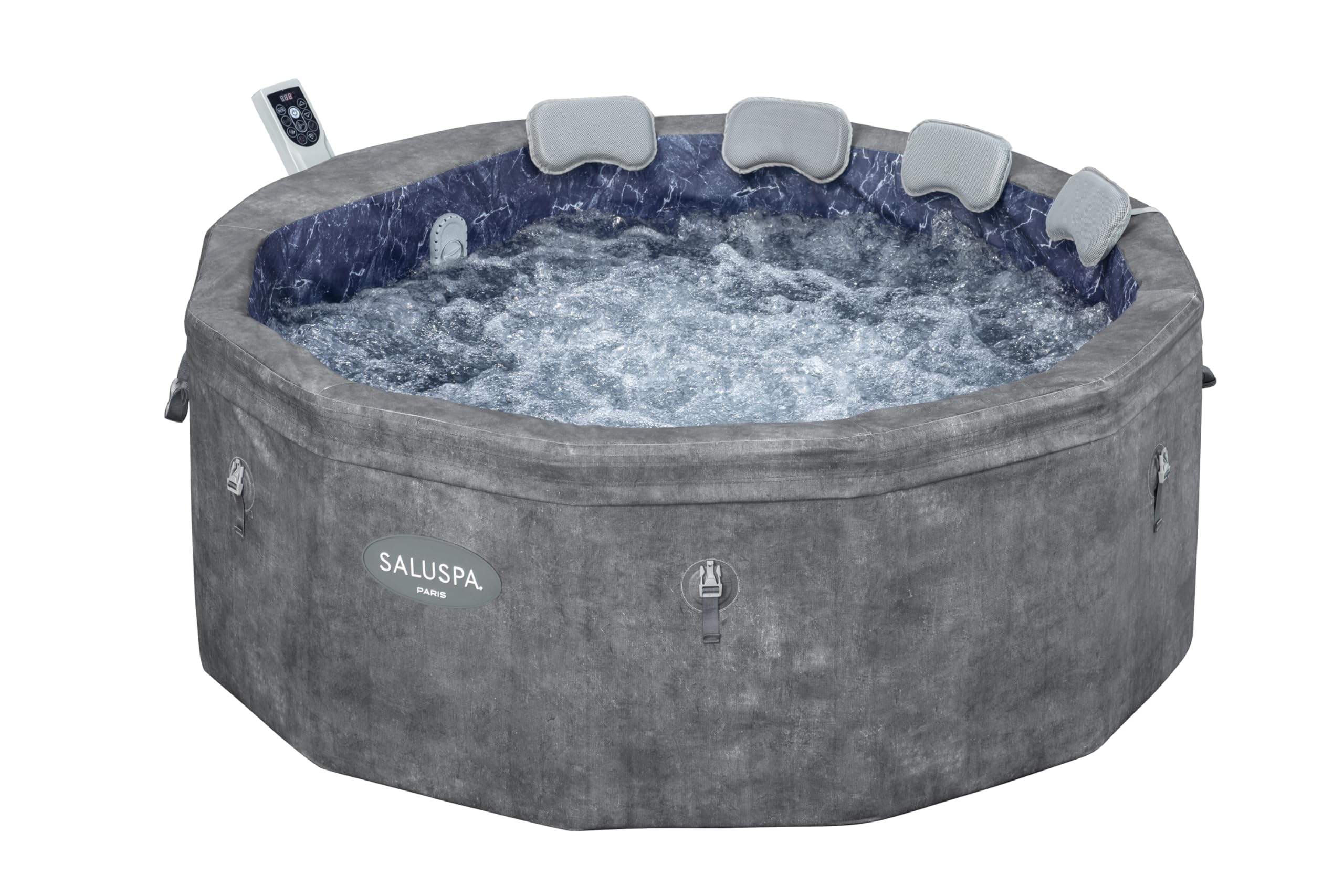 Bestway SaluSpa Paris ThermaCore UltraFit Smart AirJet Rigid Foam Hot Tub Spa (67" x 25.5") | Fits Up to 4-6 Persons | Grey Marble: Bestway SaluSpa Paris ThermaCore UltraFit Smart AirJet Rigid Foam Hot Tub Spa (67" x 25.5") | Fits Up to 4-6 Persons | Grey Marble