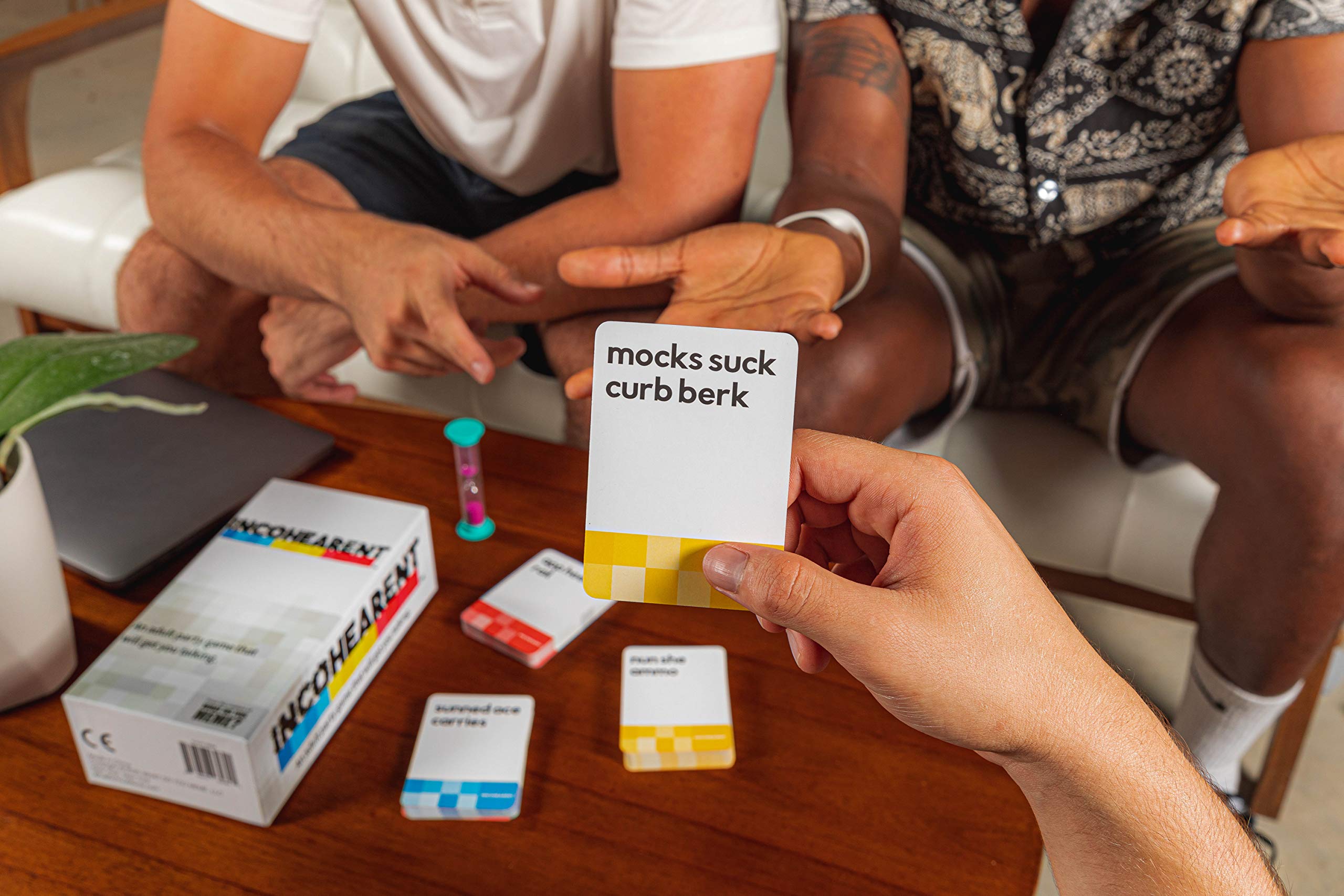 WHAT DO YOU MEME? Incohearent, The Guess The Gibberish Party Game by Relatable, A Funny Card Game for Adults, Great for Game Night Games, Includes 400 Cards, Instructions, and 1 Sand Timer