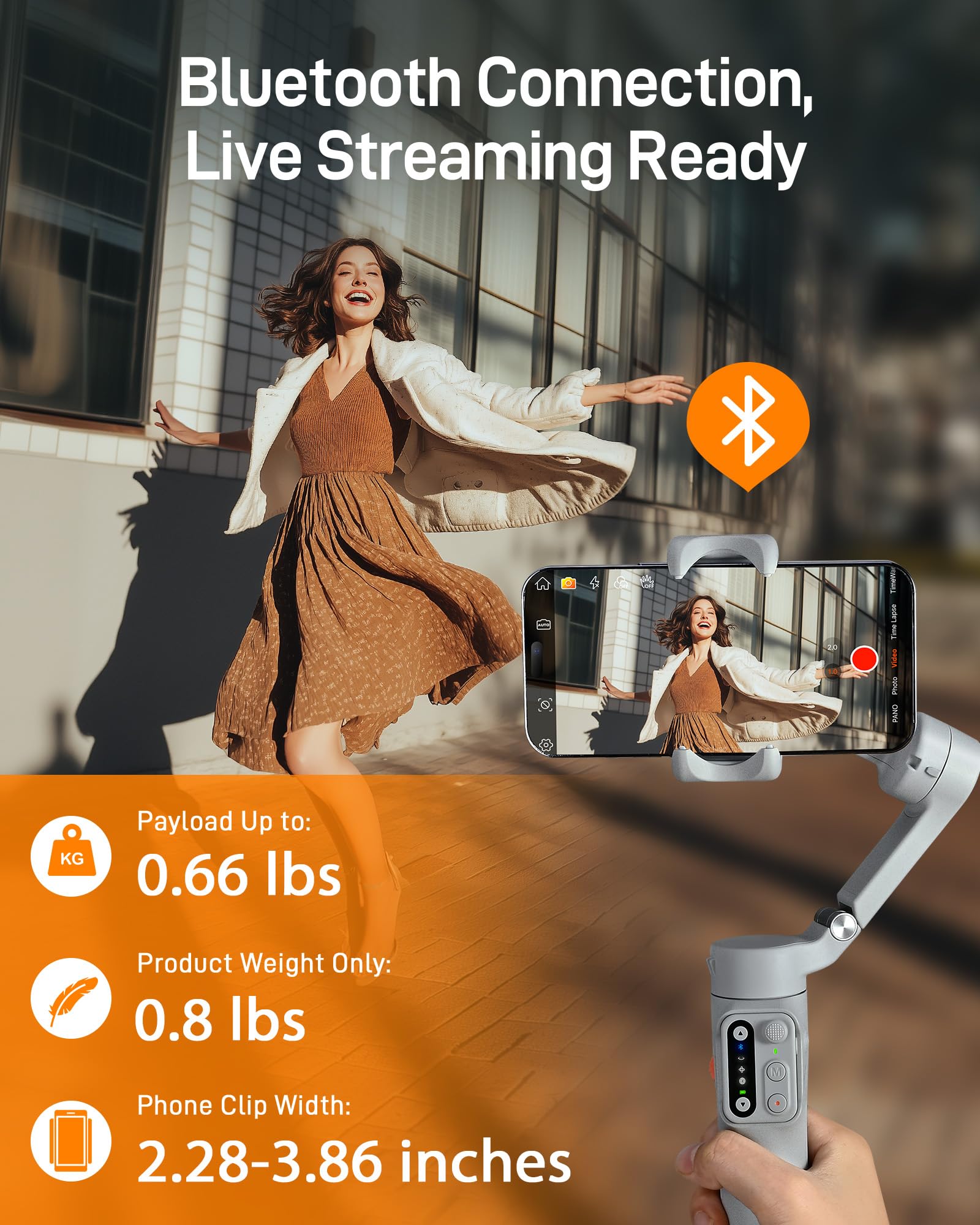 hohem iSteady X3 SE Gimbal Stabilizer for iPhone, Phone Stabilizer with Detachable Remote Control, Portable Foldable 3-Axis Phone Gimbal for Android & iPhone 16 15 Pro Max, Ideal for Travel Vlogging: iSteady X3 SE Grey