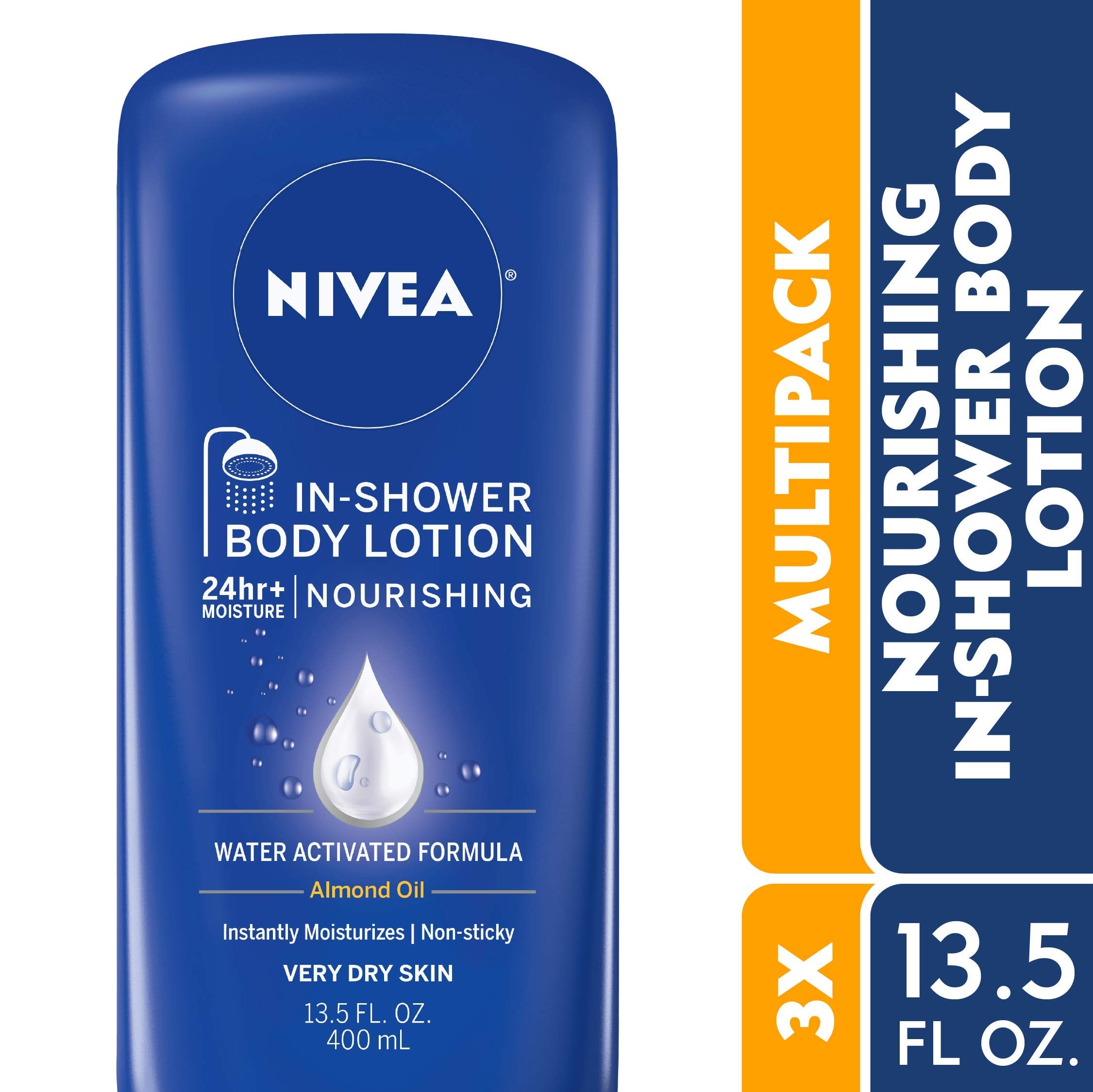NIVEA Nourishing In Shower Lotion, Body Lotion for Dry Skin, 13.5 Fl Oz Bottle - Image 2