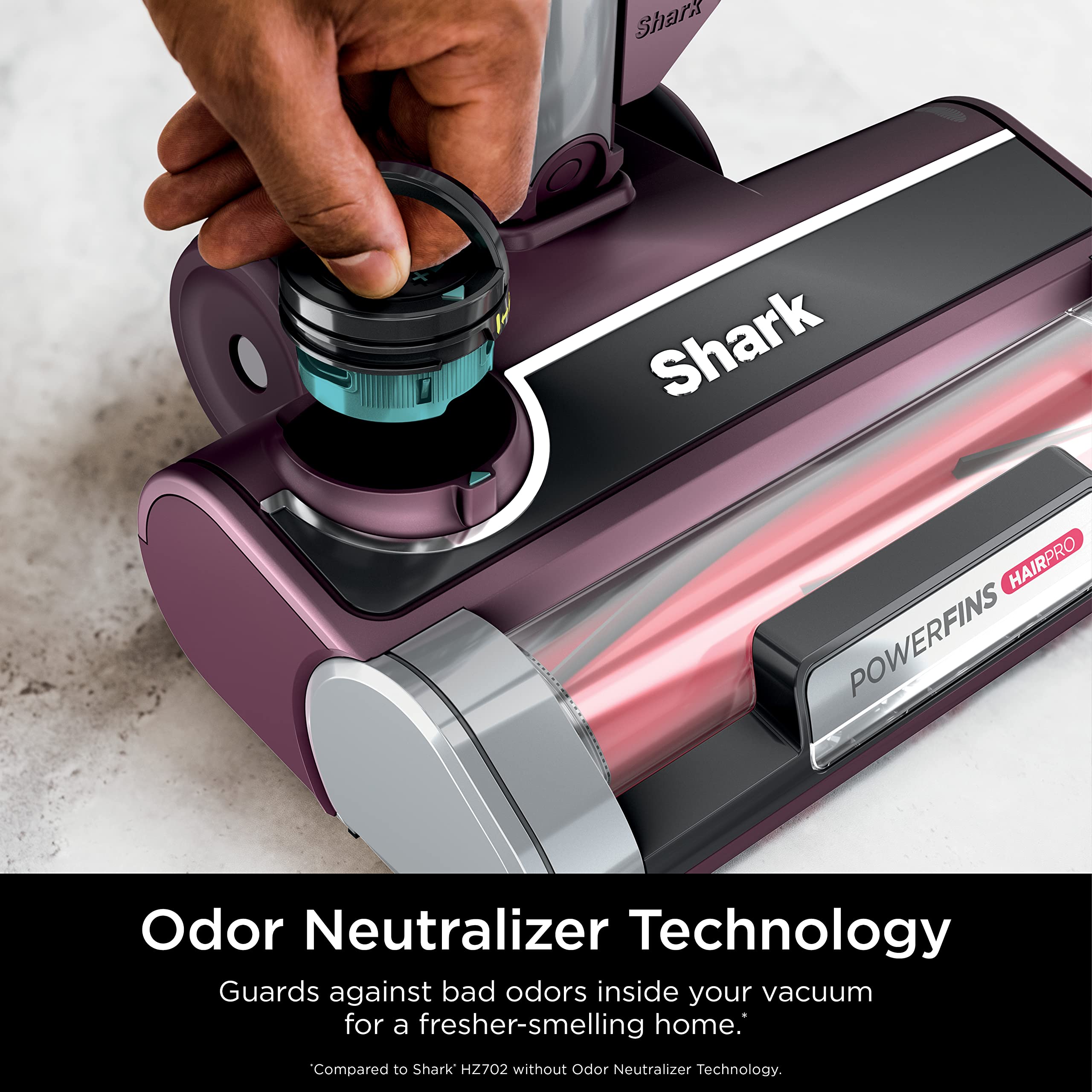 Shark HV371  DLX Corded Stick, Removable Hand Vacuum, Advanced Swivel Steering, XL Cup, Crevice Tool, Upholstery Tool & Anti-Allergen Dust Brush, Fuchsia, Capacity: PowerFins HairPro