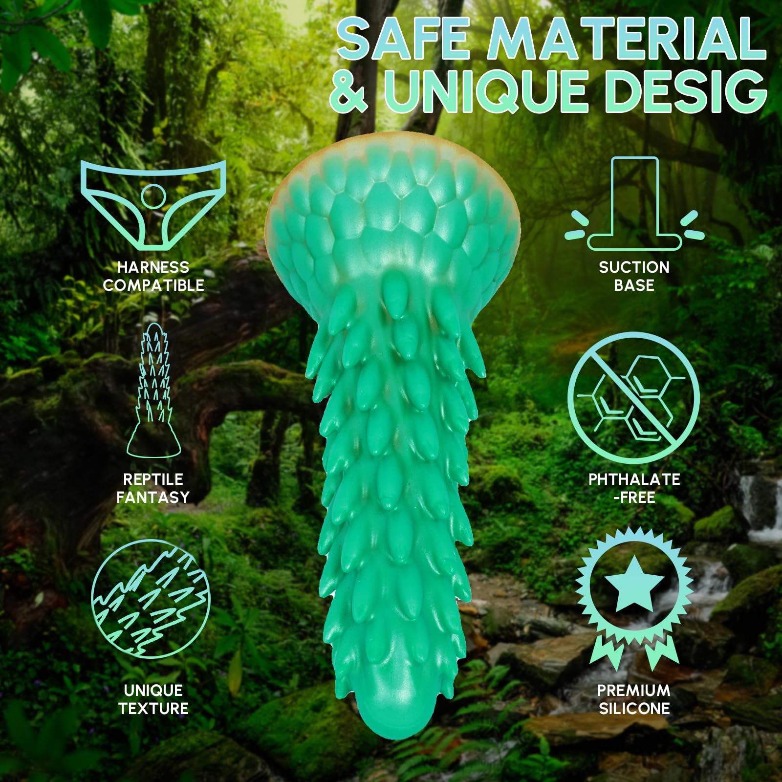 Dragon Dildo Sex Toys, 7.7'' Monster Dildo with Suction Cup, Fantasy Huge Dildos, Silicone Butt Plug Anal Dildo for Women and Men, Prostate Massager Sex Toy for Adults thumbnail 4