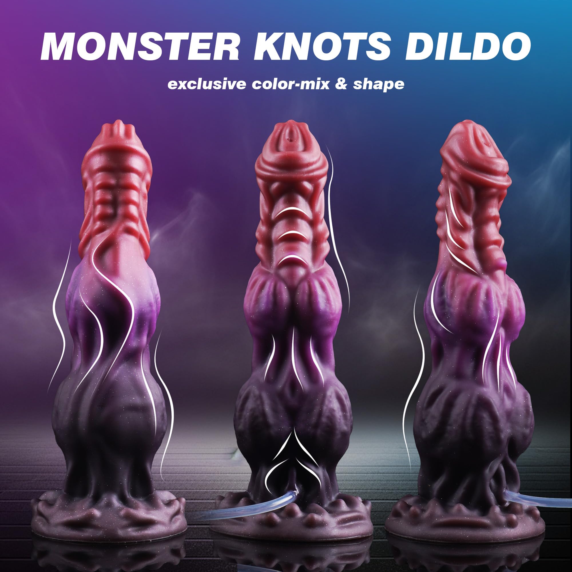 9.6" onster Dildo Squirting Fantasy Dildo Dragon Horse Dildo with 2 Big Knots, Dog Dildo Knotted Ejaculating Toy with Strong Suction Cup, Big Anal Dildo Silicone Huge Dildo, Adult Toys for Women Men: L