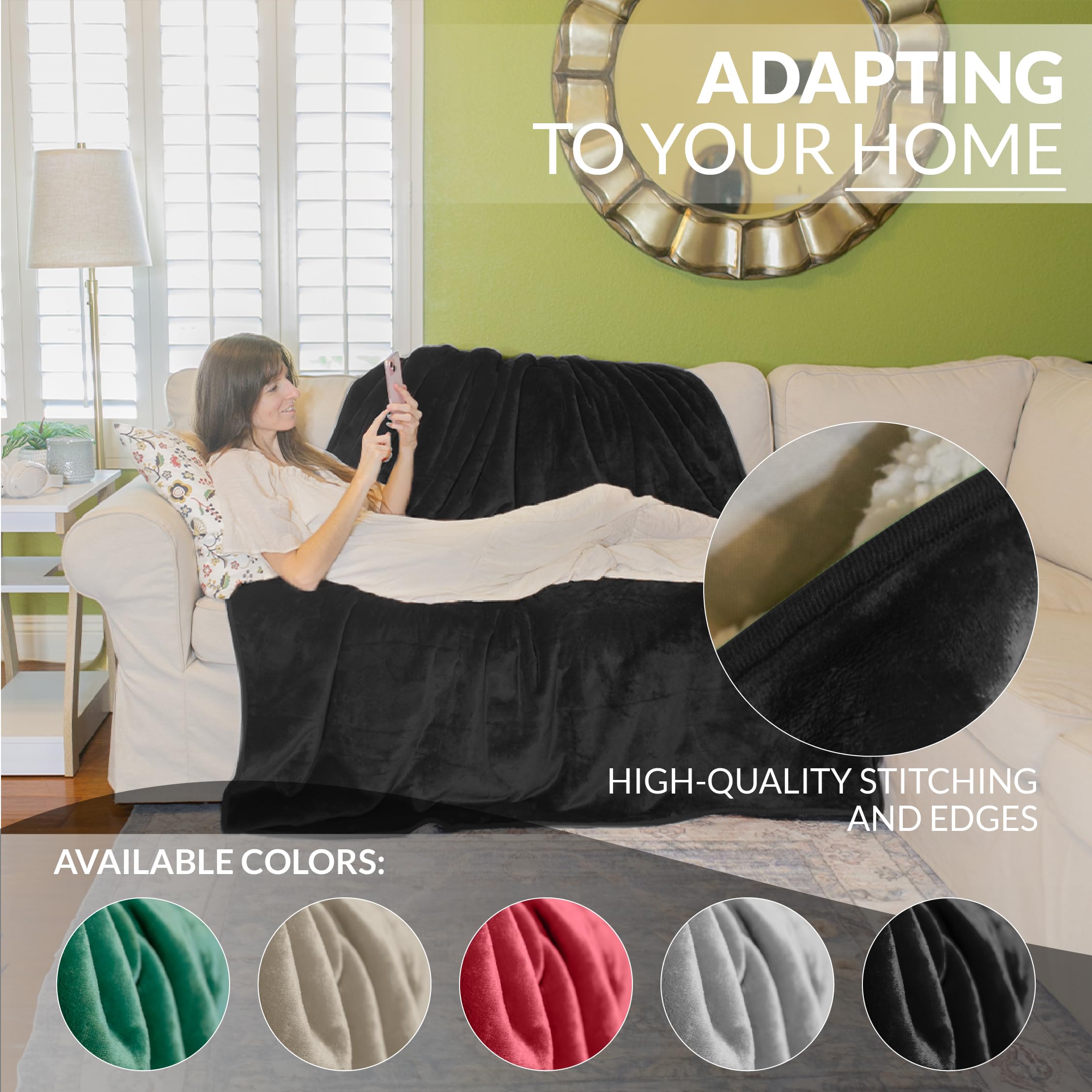 Waterproof Blanket for Bed Intimacy, 3 Layer Lightweight and Stain Proof Couples Blanket Water proof & Dogs, Love Blankets Waterproof - Sherpa Cover with Carry Bag, Machine Washable (, 80x60) - Image 7