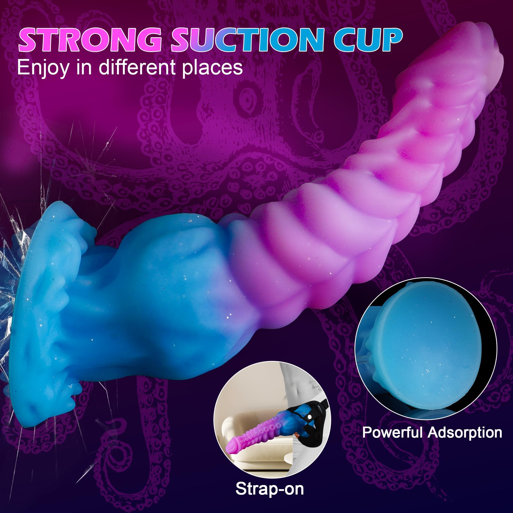 9.7" Squirting Tentacle Dildo, Fantasy Monster Dragon Dildo with Knot, Soft Silicone Ejaculating Toy with Strong Suction Cup, Adult Pleasure Sex Toy for Women Men