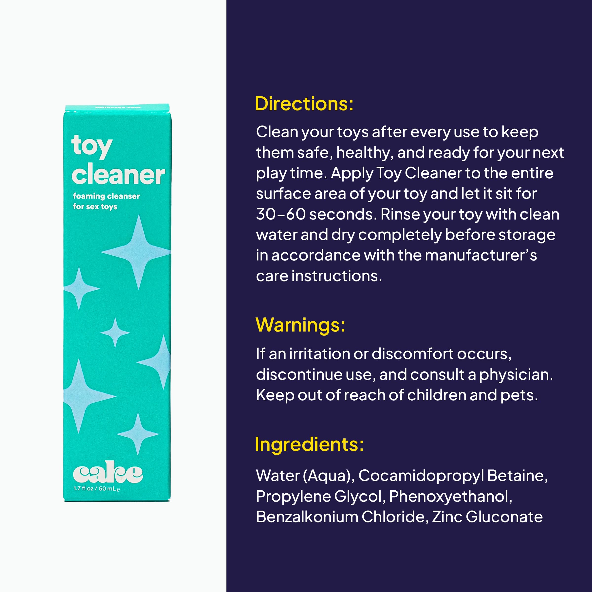 Hello Cake Toy Cleaner, Adult Toy Cleaner with Easy to Use Pump, Natural Gentle Foaming Cleanser, Fragrance-Free, Extend The Life of Toys, 1.7 fl oz - Image 6