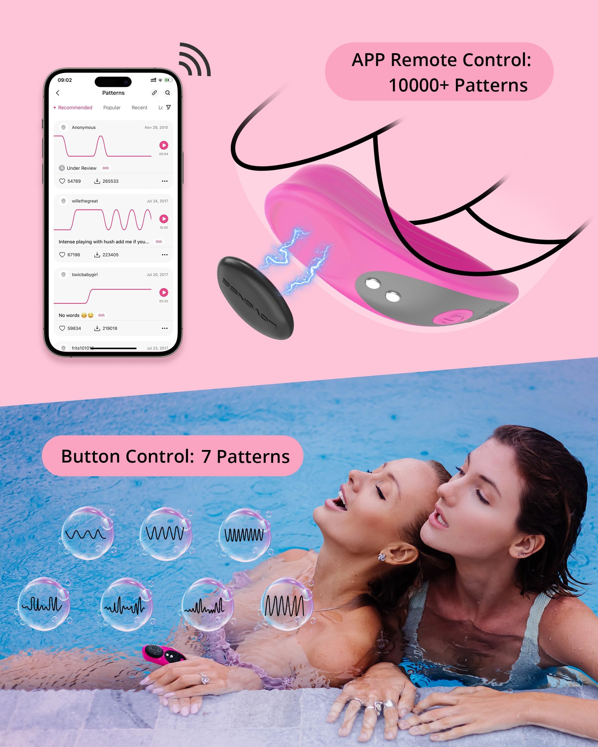 LOVENSE Ferri Wearable Vibrating Panties, Remote Control Long Distance Magnetic Panty Vibrator for Female Couple Pleasure Adult Sex Toy Clitoral Stimulator Massager, Discreet, Waterproof