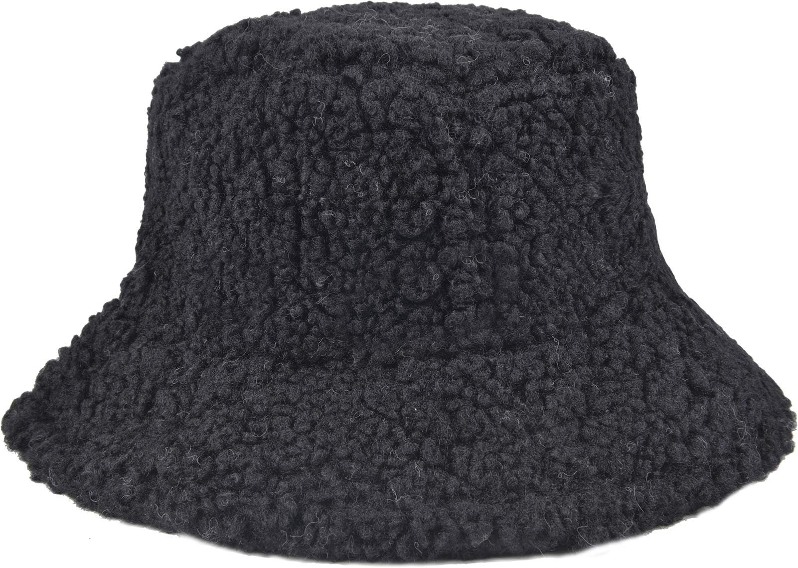 ChezAbbey Faux Fur Bucket Hat, Fuzzy Furry Winter Warm Fisherman Cap, Fluffy Teddy Sherpa Clothe Hats for Women Men Girls thumbnail 2