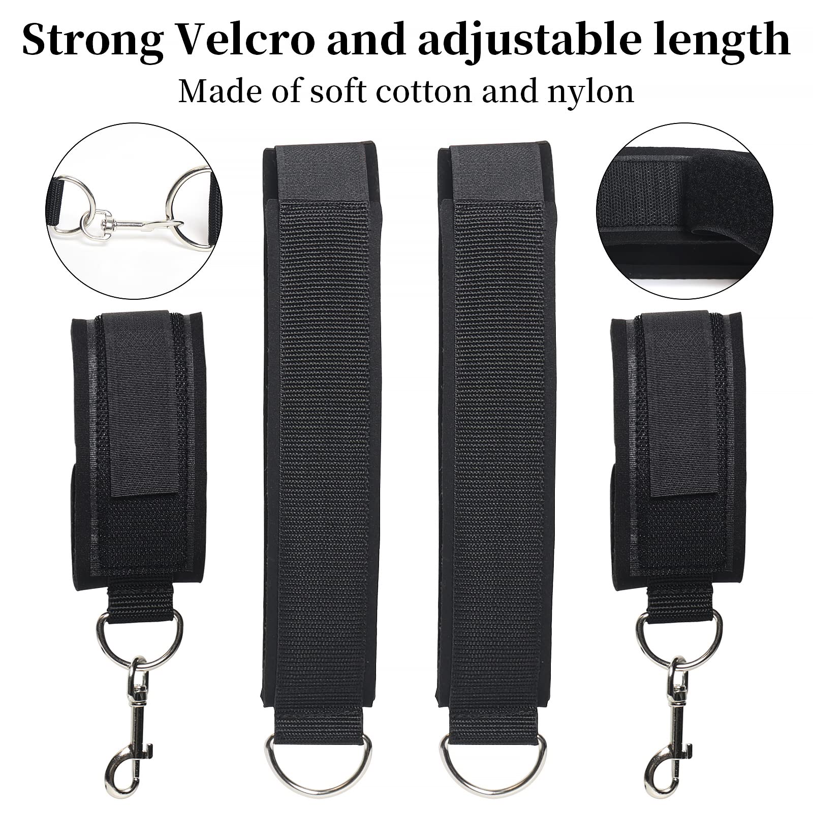 Sex Bondage Wrist & Thigh Cuffs BDSM Restraints Set, Sex Toys for Women with Adjustable Leg Straps Handcuffs for Couple Beginner SM Game Play: Wrist &amp; Thigh Cuffs