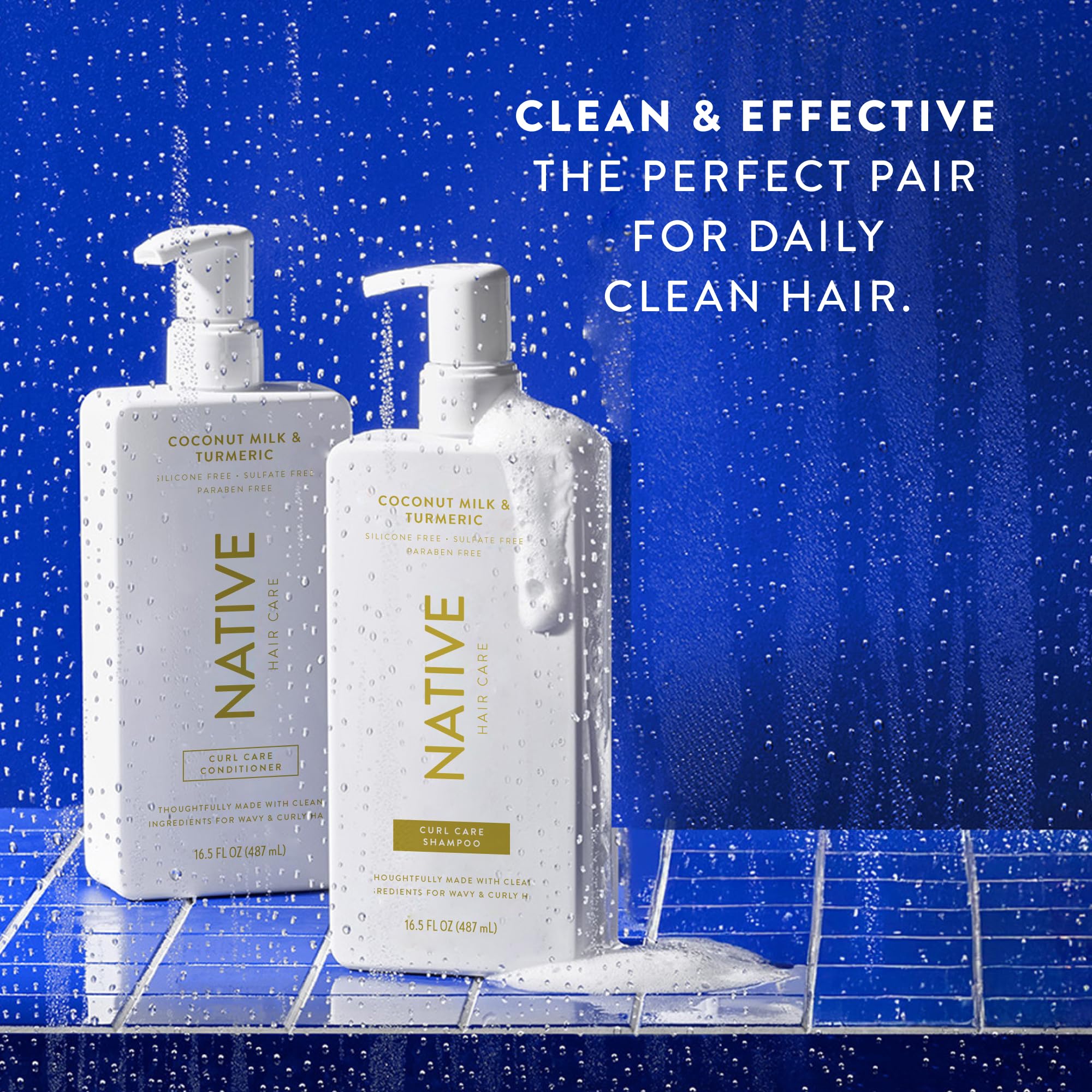 Native Vanilla & Cactus Flower Shampoo and Conditioner Contain Naturally Derived Ingredients |All Hair Type Color & Treated, Fine to Dry Damaged, Sulfate & Dye Free - 2-Pack: Coconut &amp; Tumeric