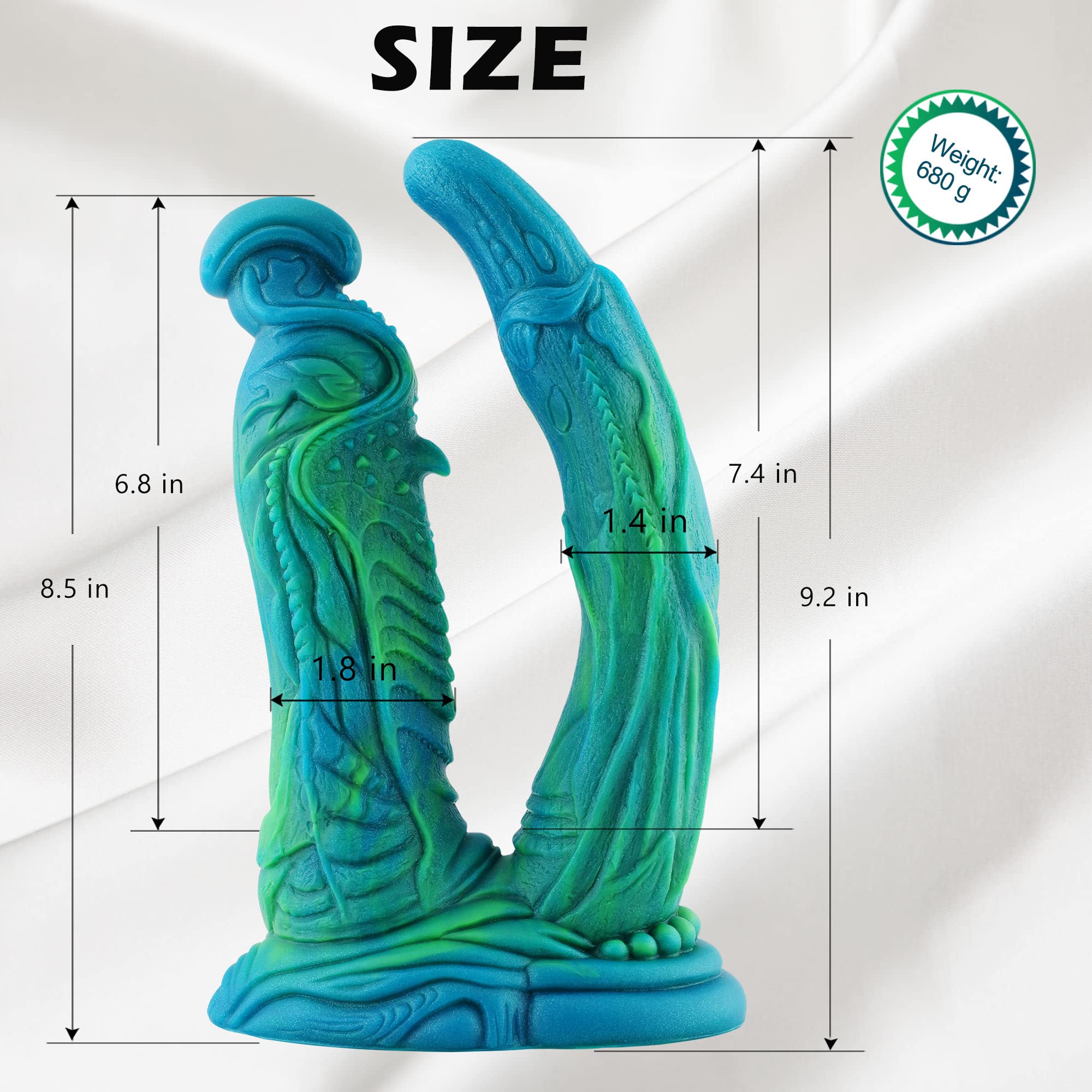 Monster Dildo Dragon Double Silicone Fantasy Dildo, 9 Inch Suction Soft Massive Dildo for Men, Realistic Vibrating Wide Dildos for Women, Fake Prostate G Spot Curved Penis: Monster Dildo Dragon Double Silicone Fantasy Dildo, 9 Inch Suction Soft Massive Dildo for Men, Realistic Vibrating Wide Dildos for Women, Fake Prostate G Spot Curved Penis