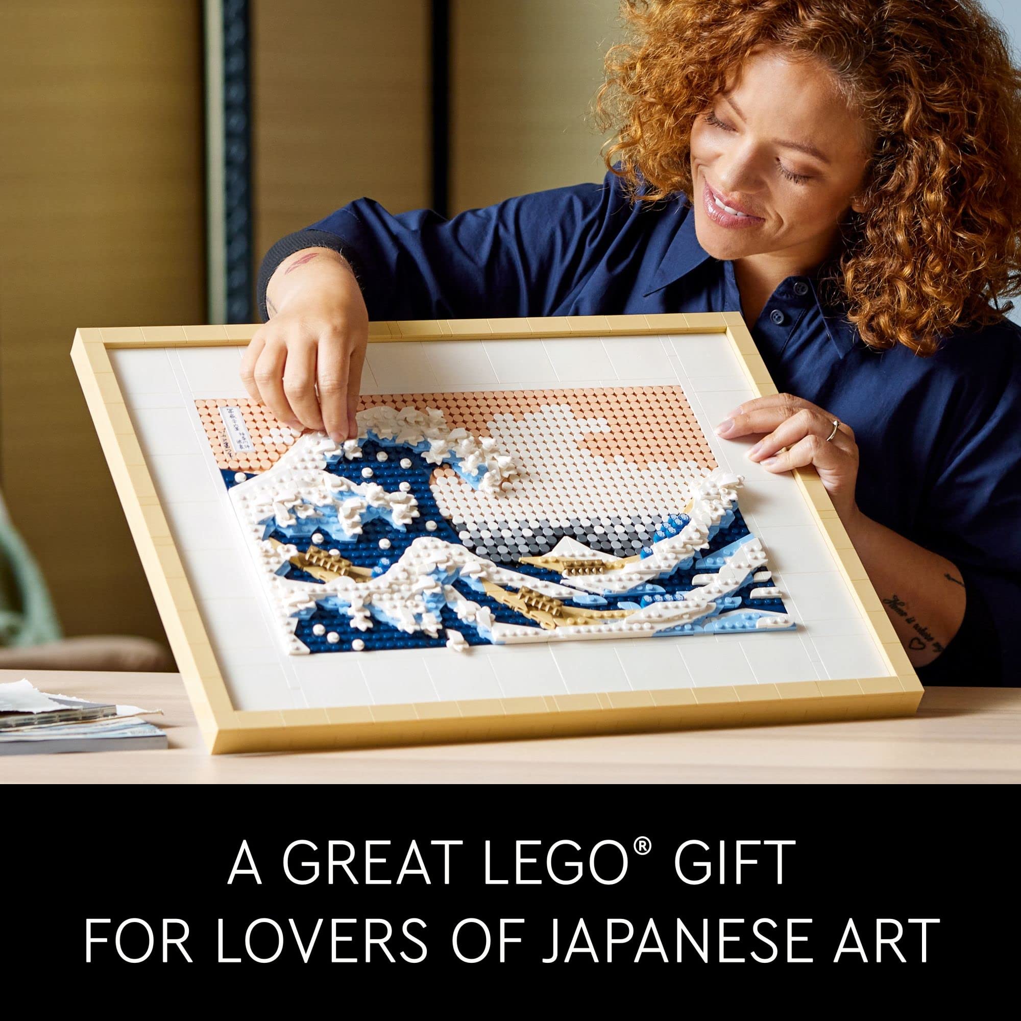 LEGO Art Hokusai The Great Wave Framed Japanese Wall Art Building Set - Unique Wall Decor for Home, Room, or Office - Fun Activity for Adults, Ages 18+ - Gift for Men and Women - 31208: multi-color