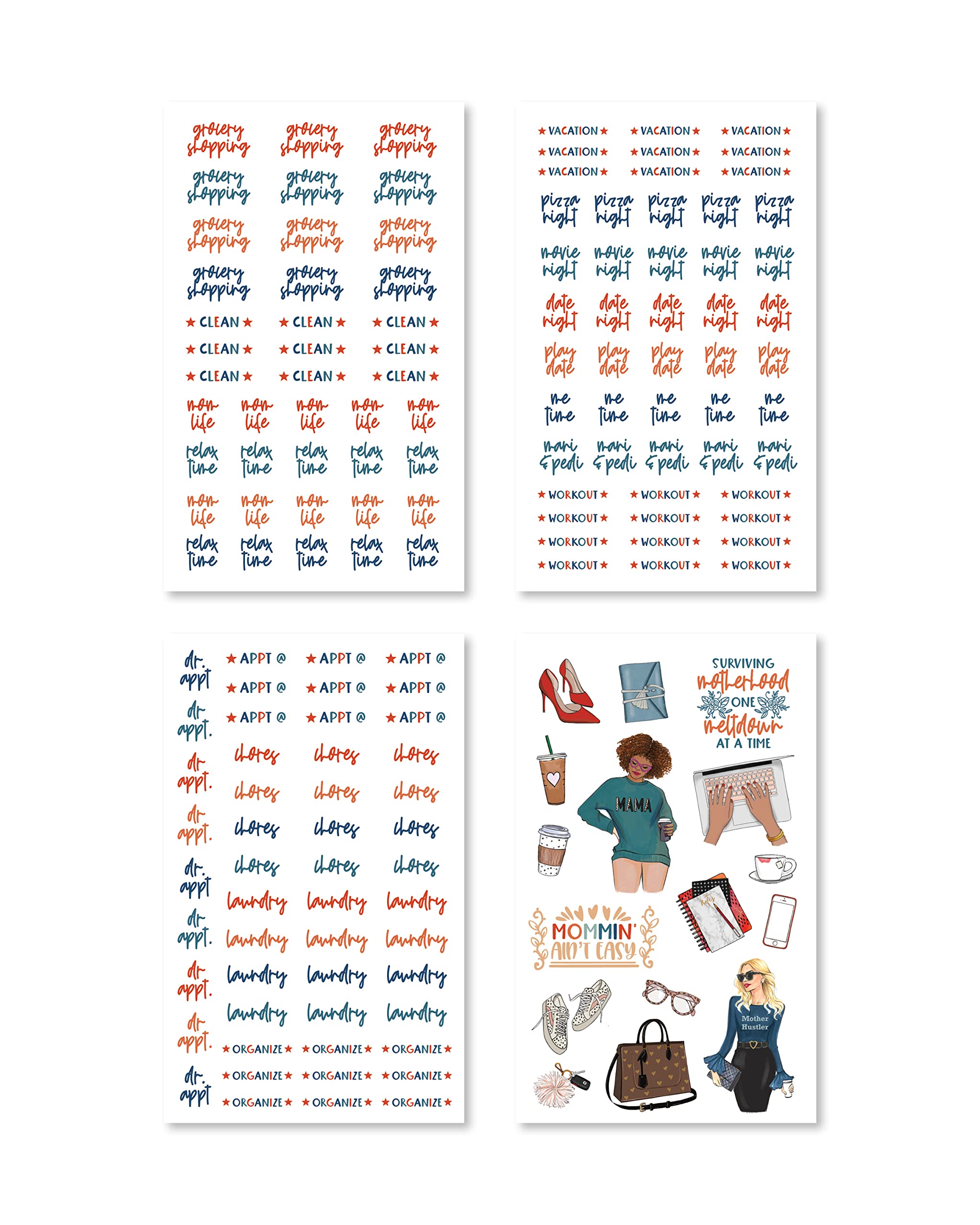 Rongrong Mom Life Planner Stickers Book for Planners, Calendars, Journals and Projects – Premium Quality Hand Drawn Perfect for Making The Most of Chaotic Mom Life - Scrapbook Accessories – 24 Pages: Rongrong Mom Life Planner Stickers Book for Planners, Calendars, Journals and Projects – Premium Quality Hand Drawn Perfect for Making The Most of Chaotic Mom Life - Scrapbook Accessories – 24 Pages