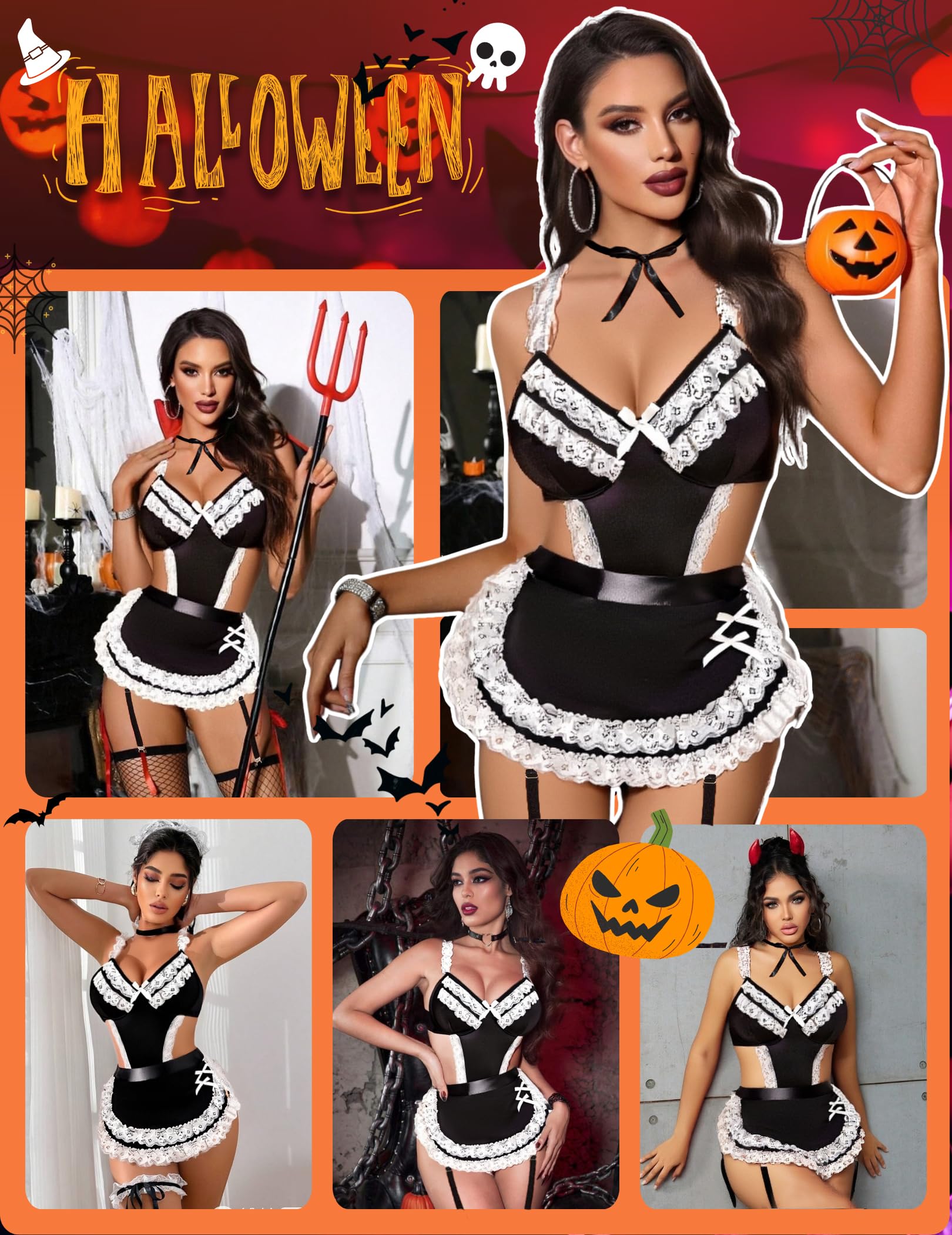 Avidlove Womens Lingerie Sets Lace V Neck Teddy Babydoll 3 Pack Lingerie Costumes Sleepwear Dress S-XXL: Large Black