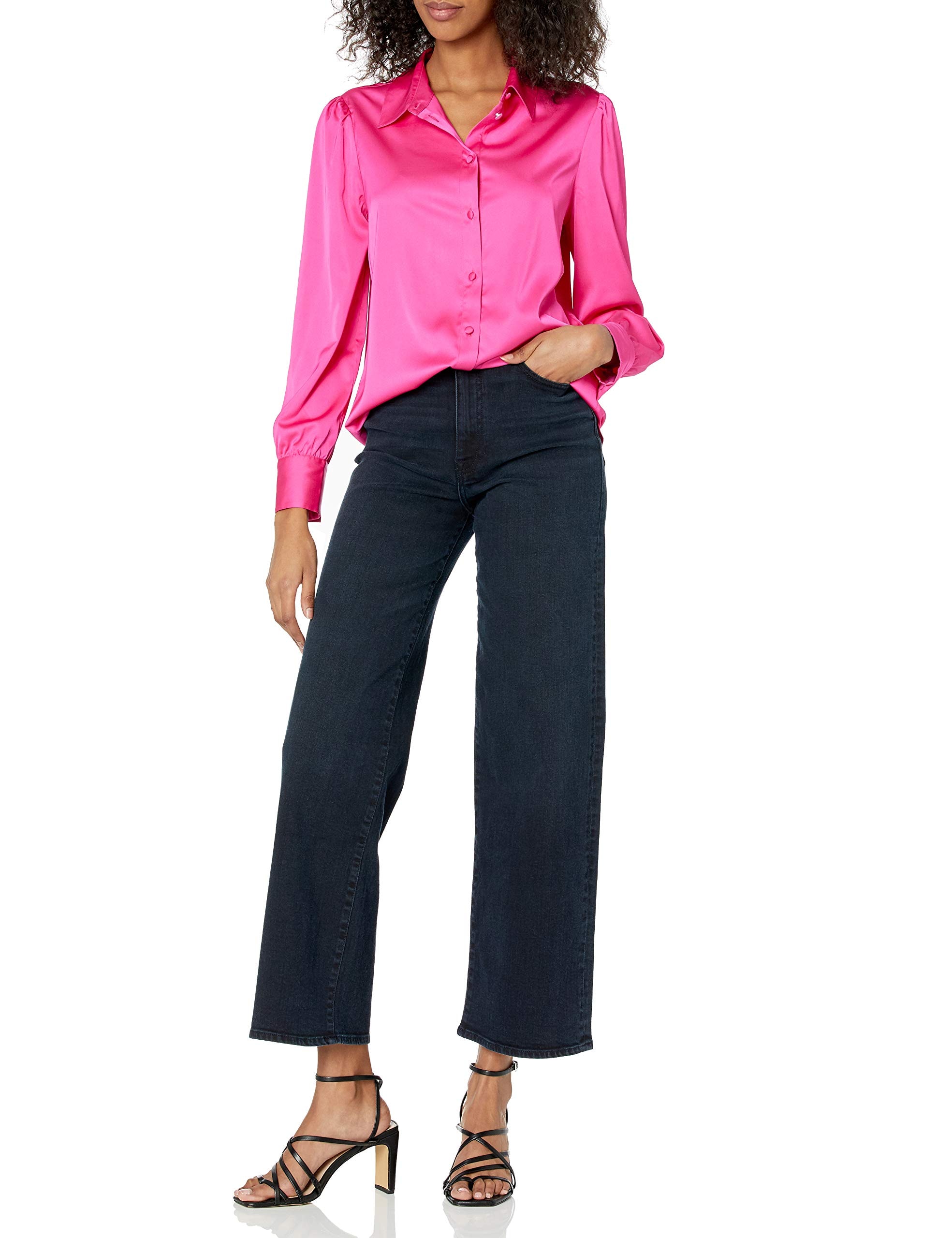 The Drop Women's @Lucyswhims Long-Sleeve Button-Down Stretch Satin Shirt thumbnail 3