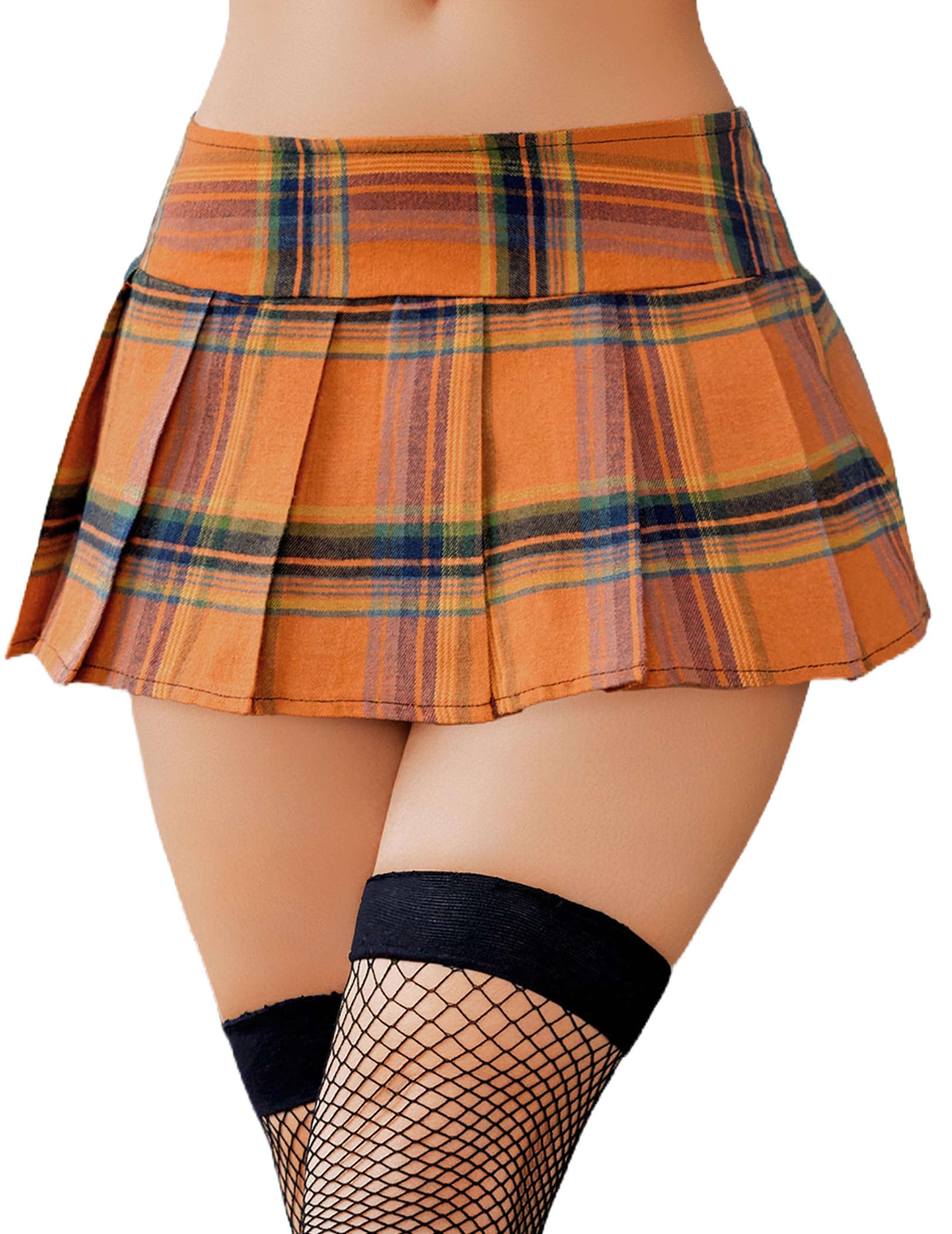 Avidlove Pleated Skirts for Women Sexy Costume Lingerie Mini Plaid Skirt Role Play Schoolgirl Outfits