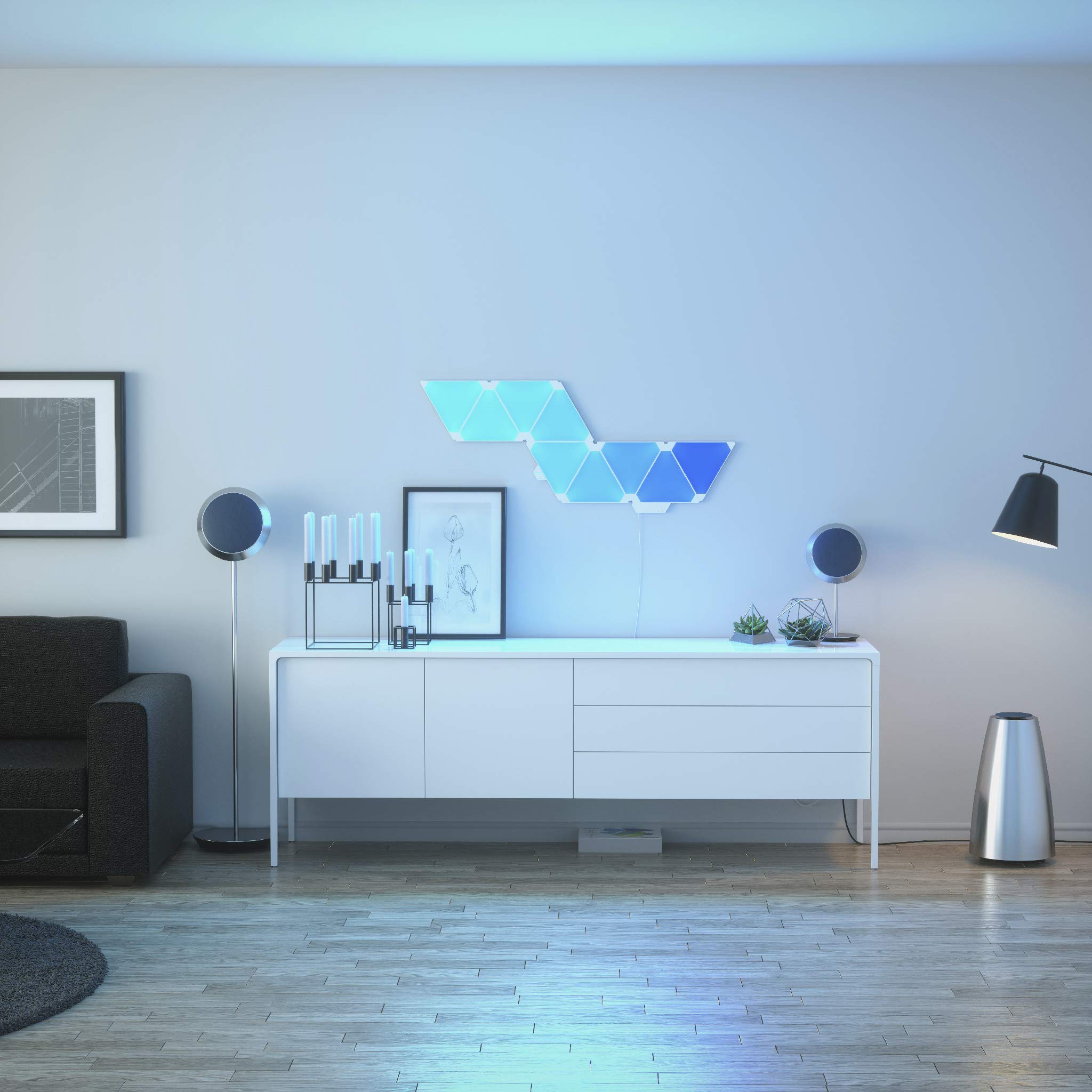 Nanoleaf Rhythm Edition WiFi Smart RGB 16M+ Color LED Dimmable Gaming and Home Decor Wall Lights Starter Kit (9 Panels): Nanoleaf Rhythm Edition WiFi Smart RGB 16M+ Color LED Dimmable Gaming and Home Decor Wall Lights Starter Kit (9 Panels)