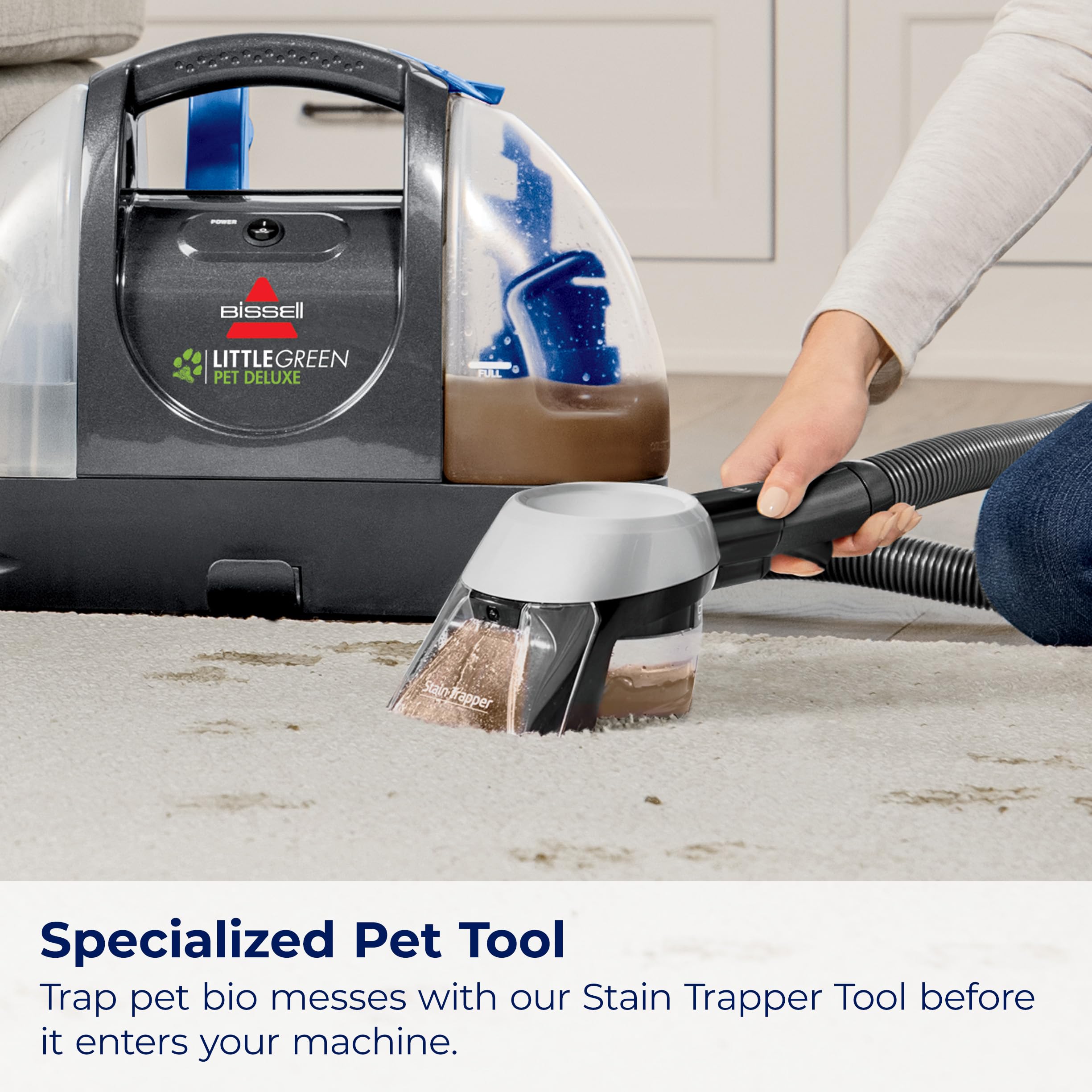 Bissell Little Green Pet Deluxe Portable Carpet Cleaner and Car/Auto Detailer, 3353, Gray/Blue thumbnail 7