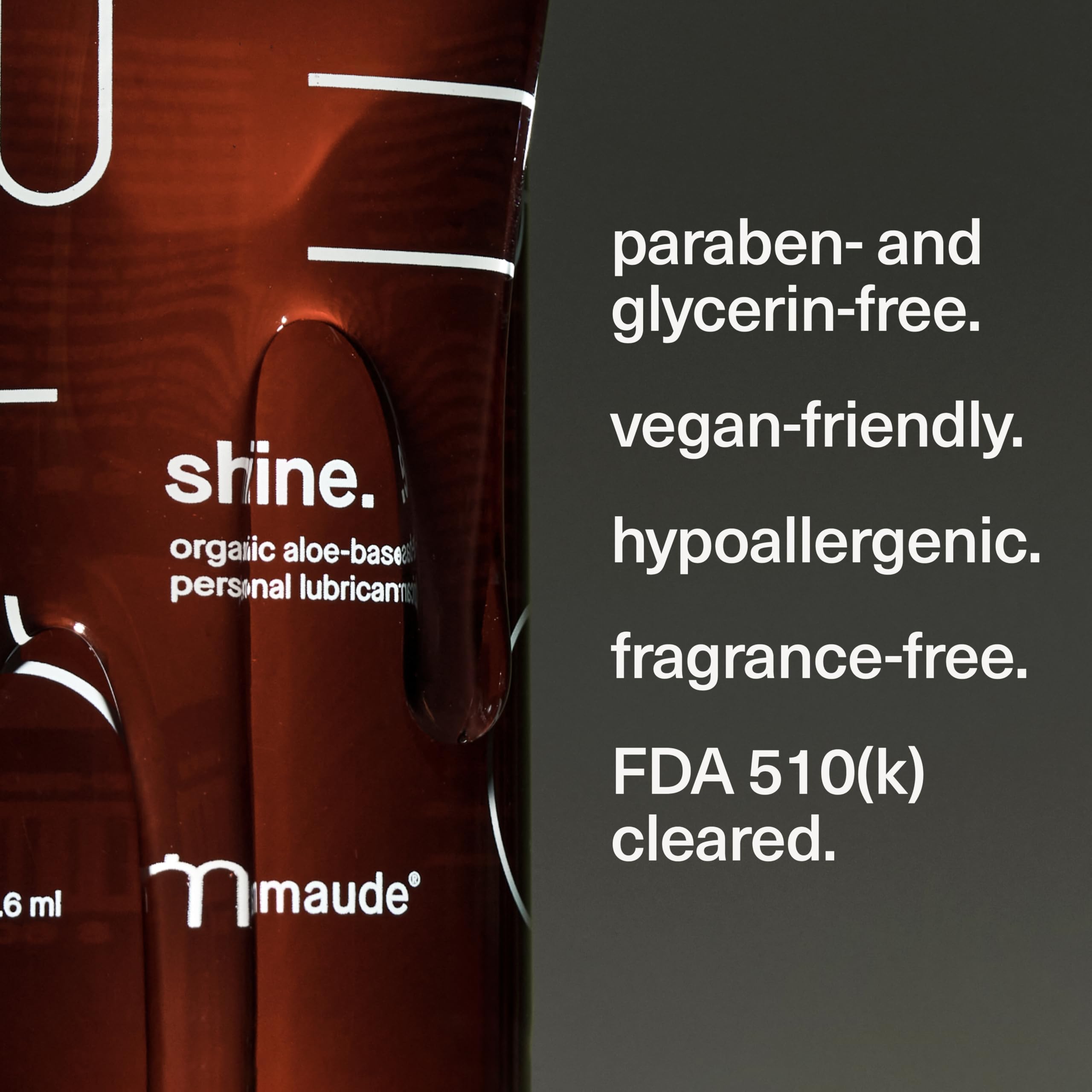 Maude Shine - Organic Personal Lubricant - Hydrating Aloe Vera + Water Based Lube - Fragrance + Paraben-Free, Moisturizing Aloe Vera Gel Lubricant for Toys, Couples or Solo Play (4 fl oz): 8 Fl Oz (Pack of 1)