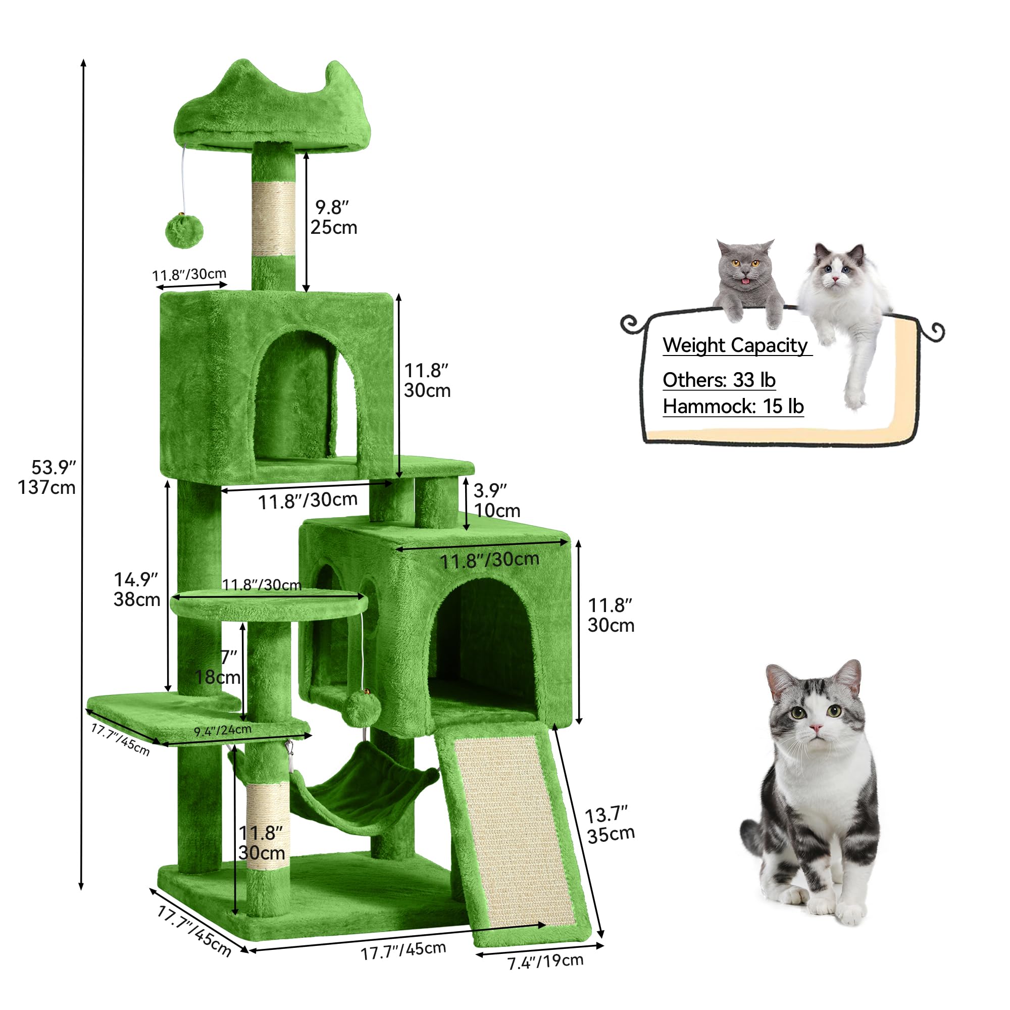 YITAHOME Tall Cat Tree for Indoor Cats, 75 inch Multi-Level Cat Tower with Cat Condos, Top Perches, Sisal Ramp Scratching Posts, Cozy Basket,Hammocks, Large Cat Pet Activity Structure,Pink thumbnail 6