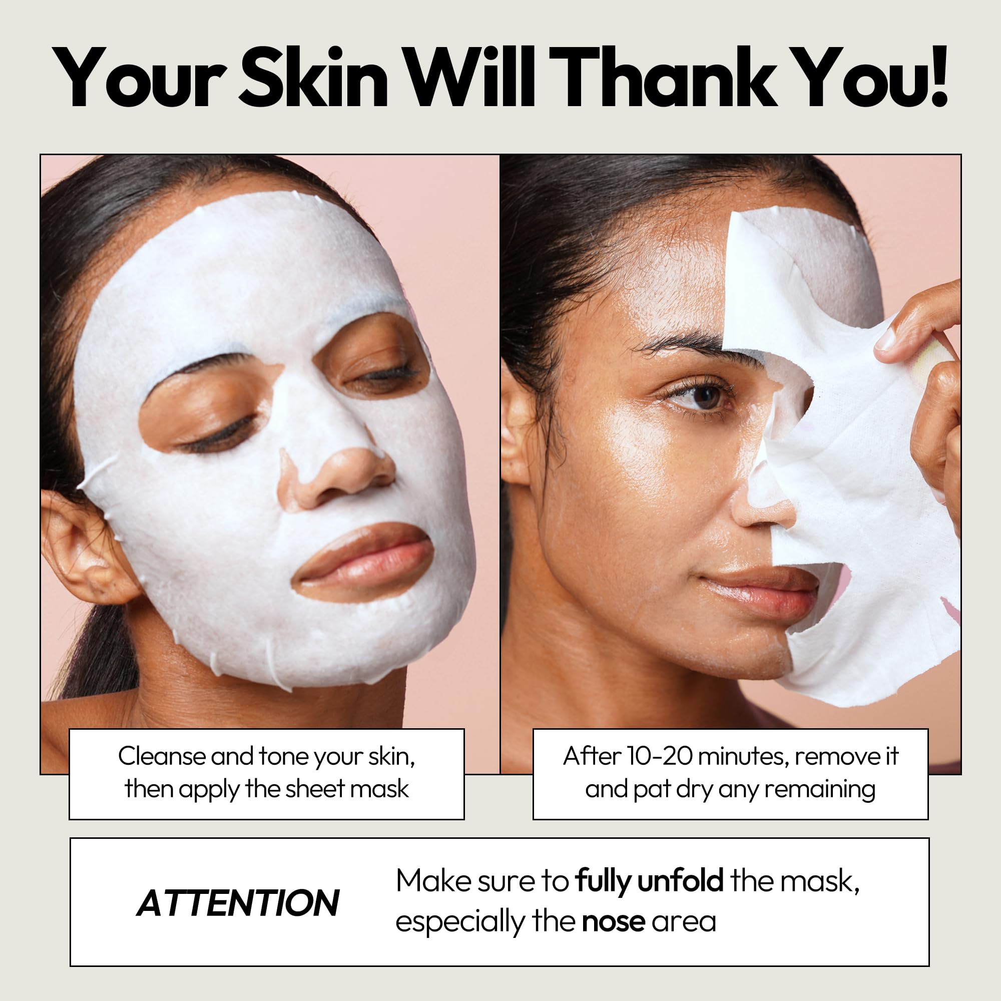 LAPCOS  Sheet Mask, Daily Face Mask with Probiotics to Clarify Skin, Korean Beauty Favorite, 5-Pack: Pearl