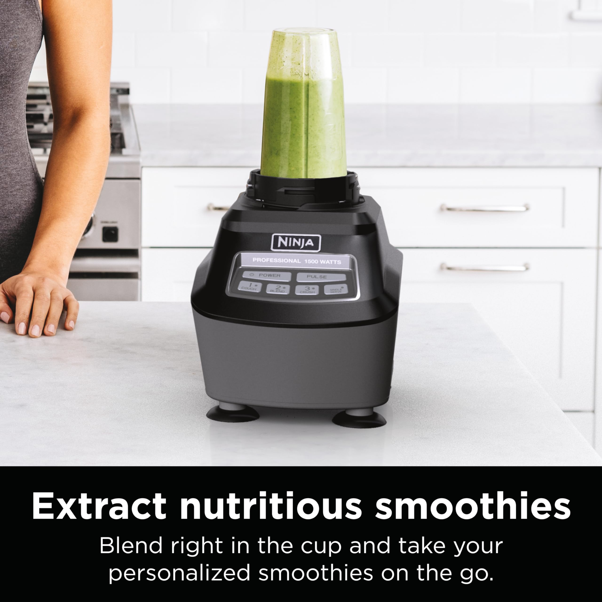 Ninja Mega Kitchen System, 1500W, 72 oz. Full-Size Blender & 8-Cup Food Processor with (2) 16 oz. To-Go Cups, Total Crushing Technology - Smoothies, Ice Crushing, Purees, Dough & More, Black, BL770: Pitcher+Bowl+(1) 16-oz. Cup