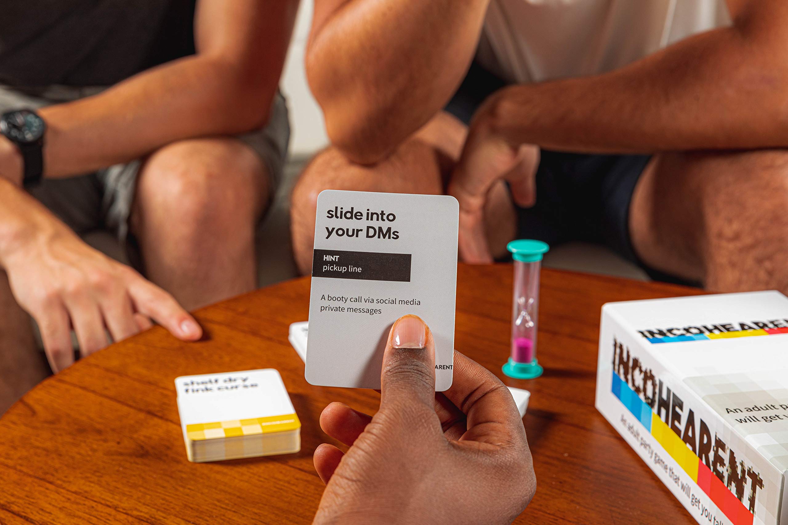 WHAT DO YOU MEME? Incohearent, The Guess The Gibberish Party Game by Relatable, A Funny Card Game for Adults, Great for Game Night Games, Includes 400 Cards, Instructions, and 1 Sand Timer