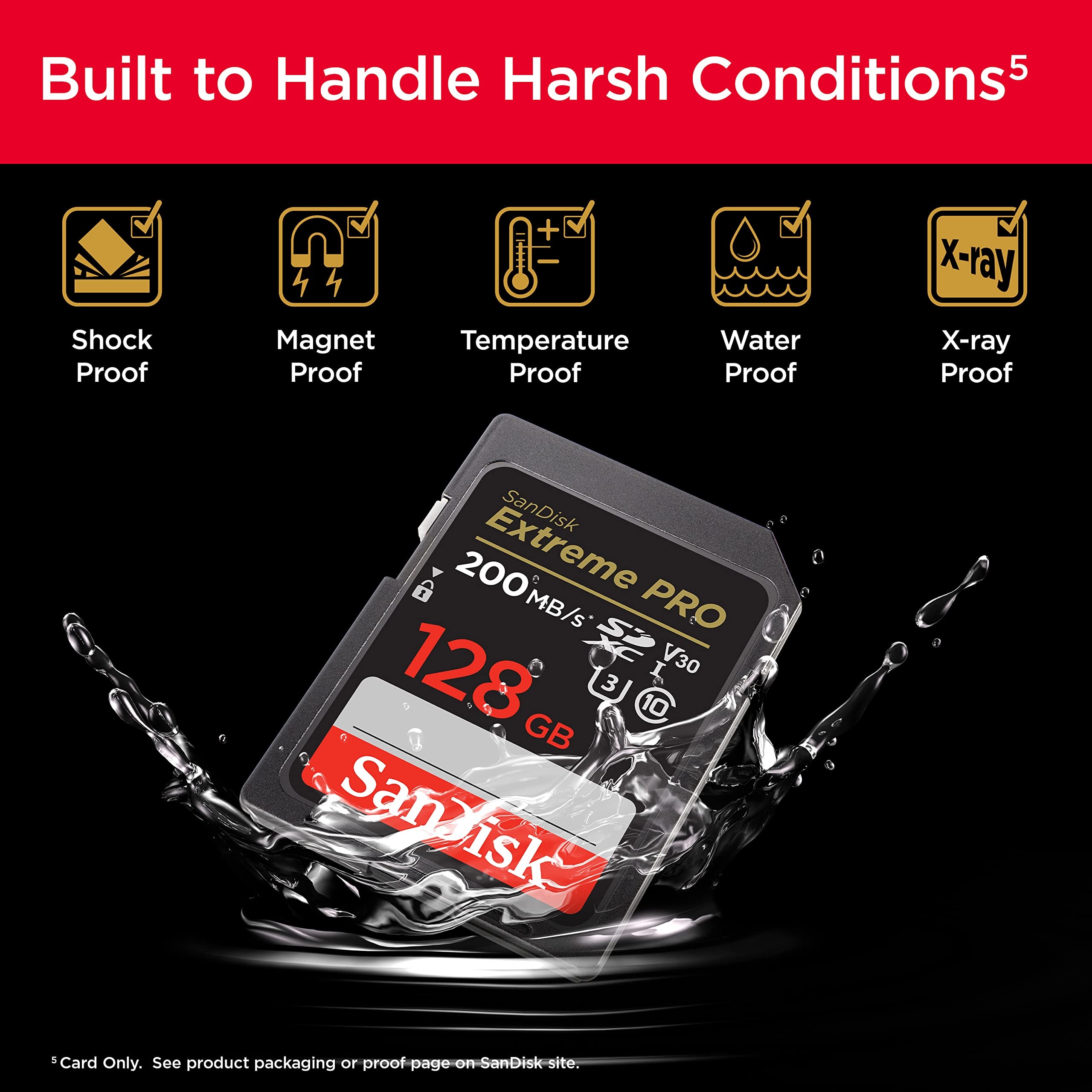 SanDisk  Extreme PRO SDXC UHS-I Memory Card - C10, U3, V30, 4K UHD, SD Card - SDSDXXD-128G-GN4IN - Image 5