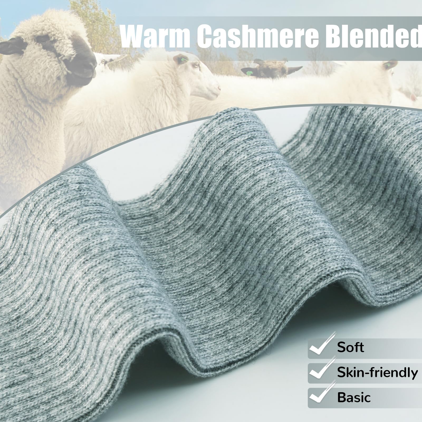 YATANAM Wool Blended Wrist Warmers Warm Fingerless Gloves Knit Soft Arm Warmers Sleeves Typing Mittens for Women thumbnail 2