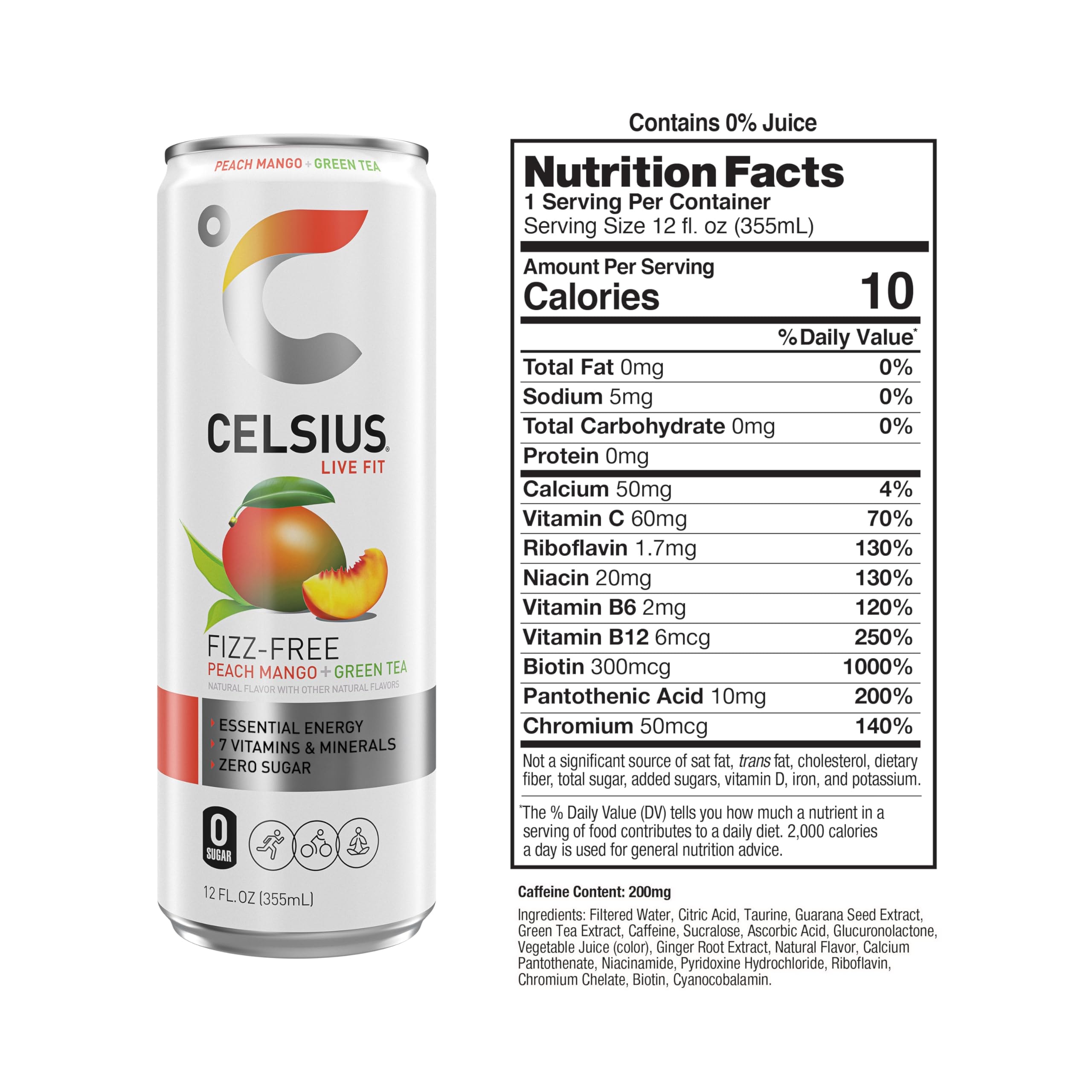 CELSIUS Sparkling Tropical Vibe, Functional Essential Energy Drink 12 Fl Oz (Pack of 12) - Image 2