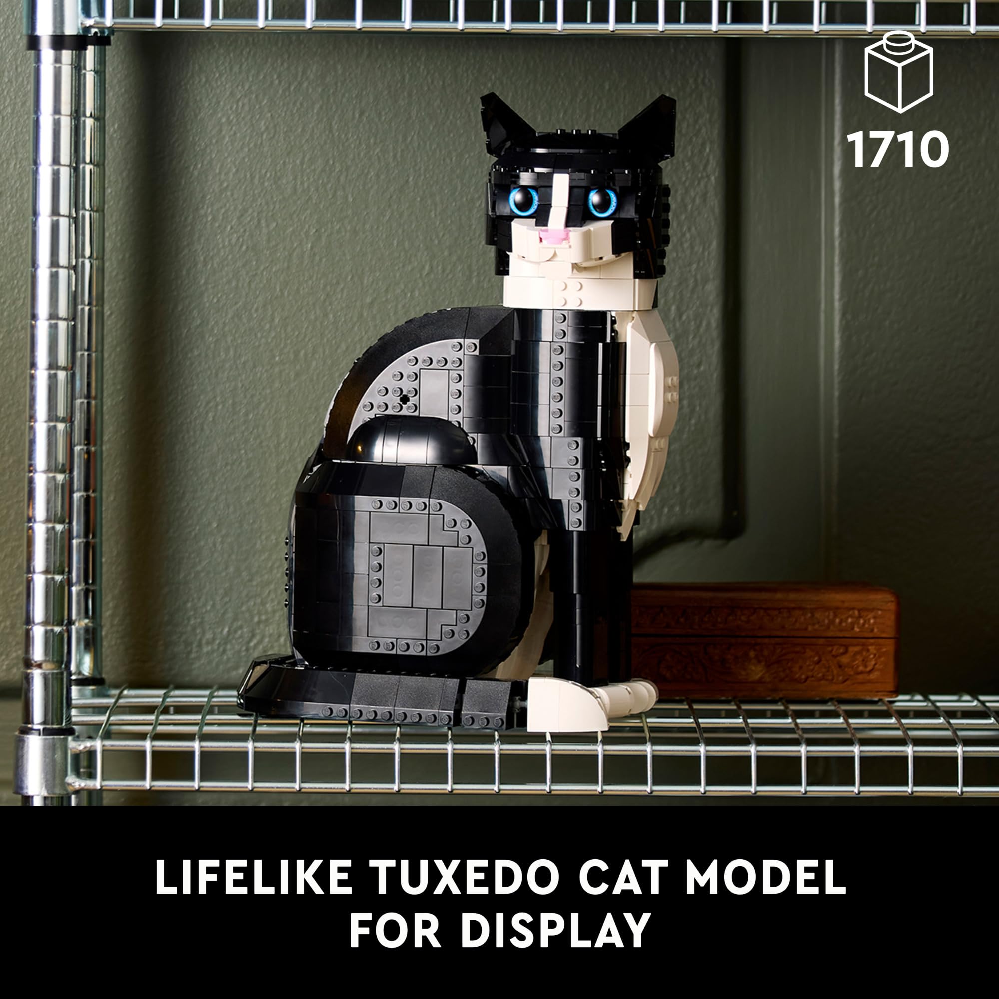 LEGO Ideas Tuxedo Cat - Building Sets for Adults Ages 18+ - DIY Crafts Kit for Home Decor, Living Room or Bedroom - Gift for Graduation - 21349
