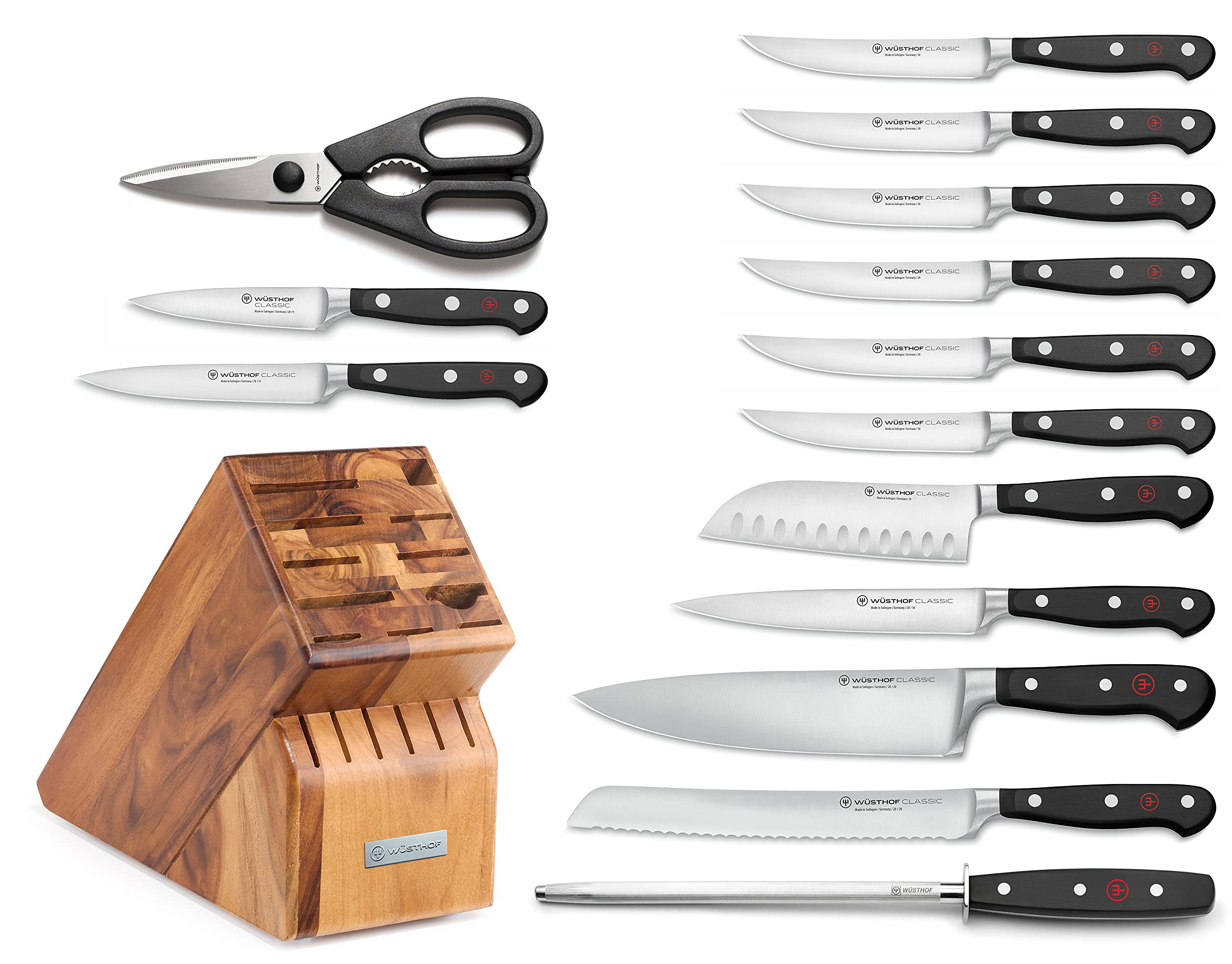 WÜSTHOF Classic: 15-Piece Knife Block Set