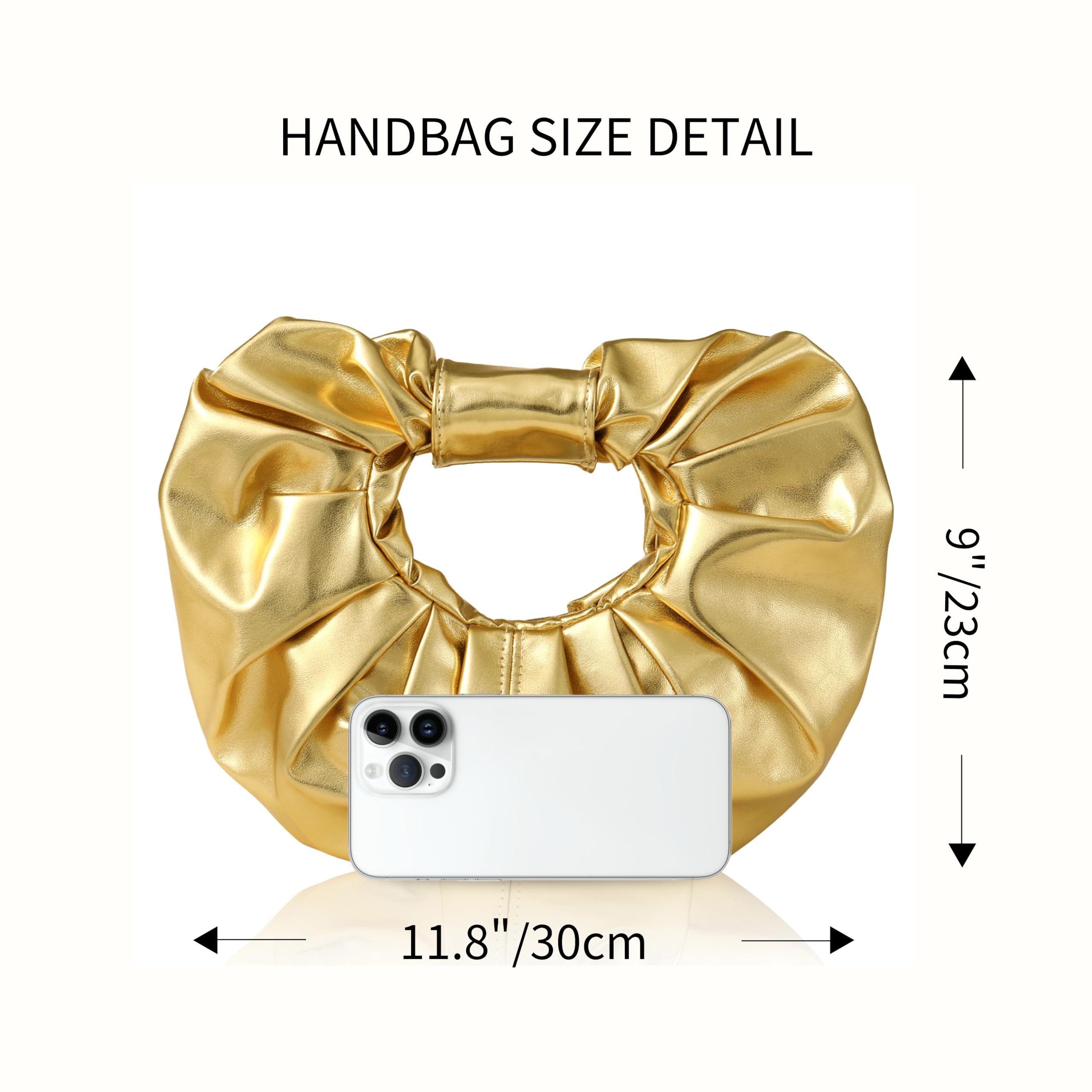 JENSVOIR Clutch Purse for Women - Evening Clutch PU Leather Pleated Bag Designer Handbag for Party Prom Wedding