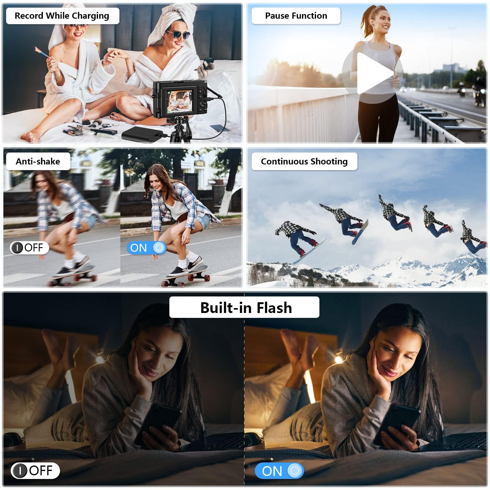 4K Digital Camera for Photography Autofocus 48MP Vlogging Camera for YouTube with 3'' 180°Flip Screen 16X Digital Zoom 4K Video Compact Travel Camera with SD Card,Flash, Anti-Shake (Black): 4K Digital Camera for Photography Autofocus 48MP Vlogging Camera for YouTube with 3'' 180°Flip Screen 16X Digital Zoom 4K Video Compact Travel Camera with SD Card,Flash, Anti-Shake (Black)