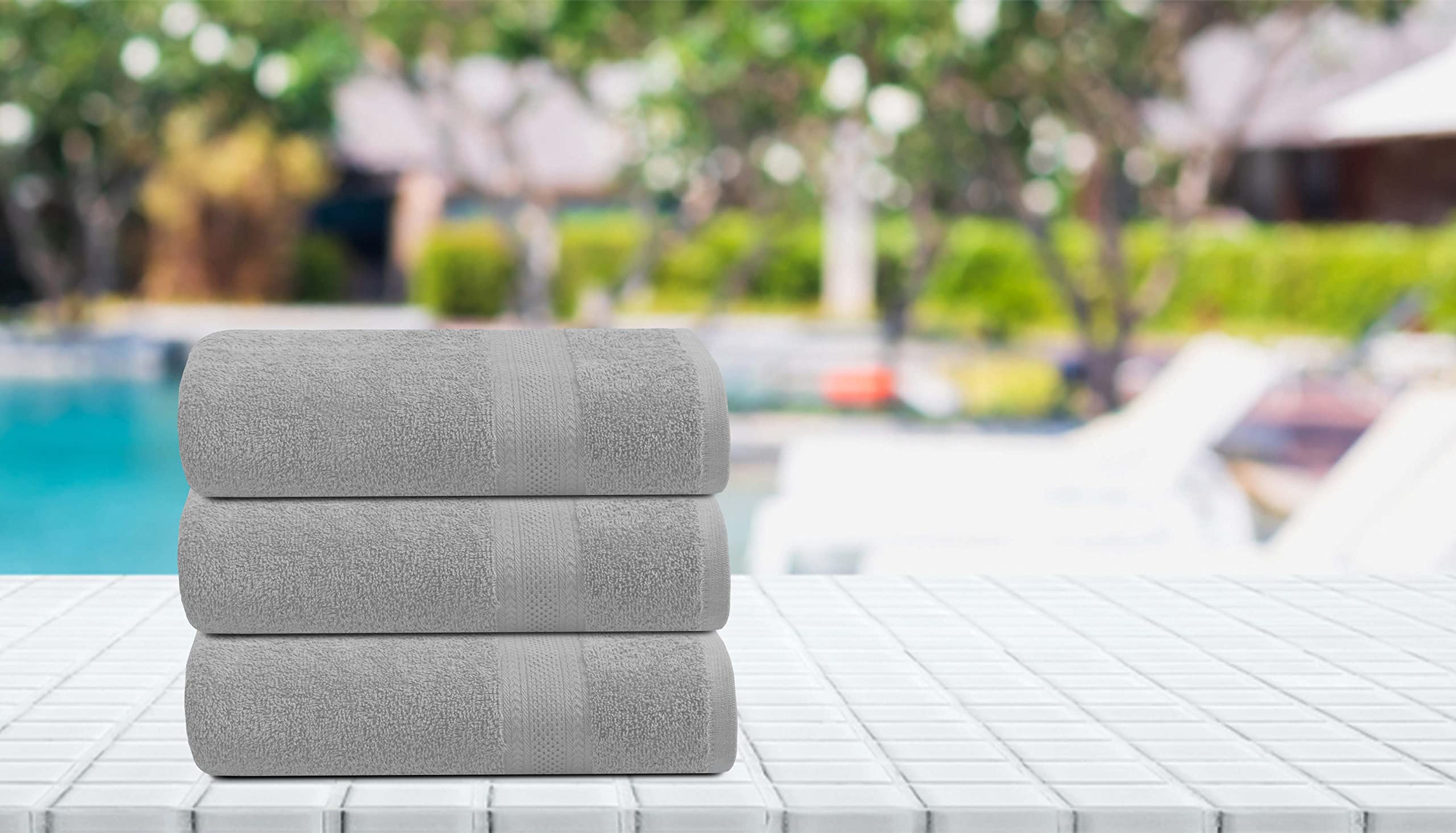 Bath Towels Set of 6 – 100% Cotton Terry – 24" x 48" – Quick Dry, Soft & Highly Absorbent – Grey Towels for Bathroom, Gym, Spa, Pool & Daily Use thumbnail 6
