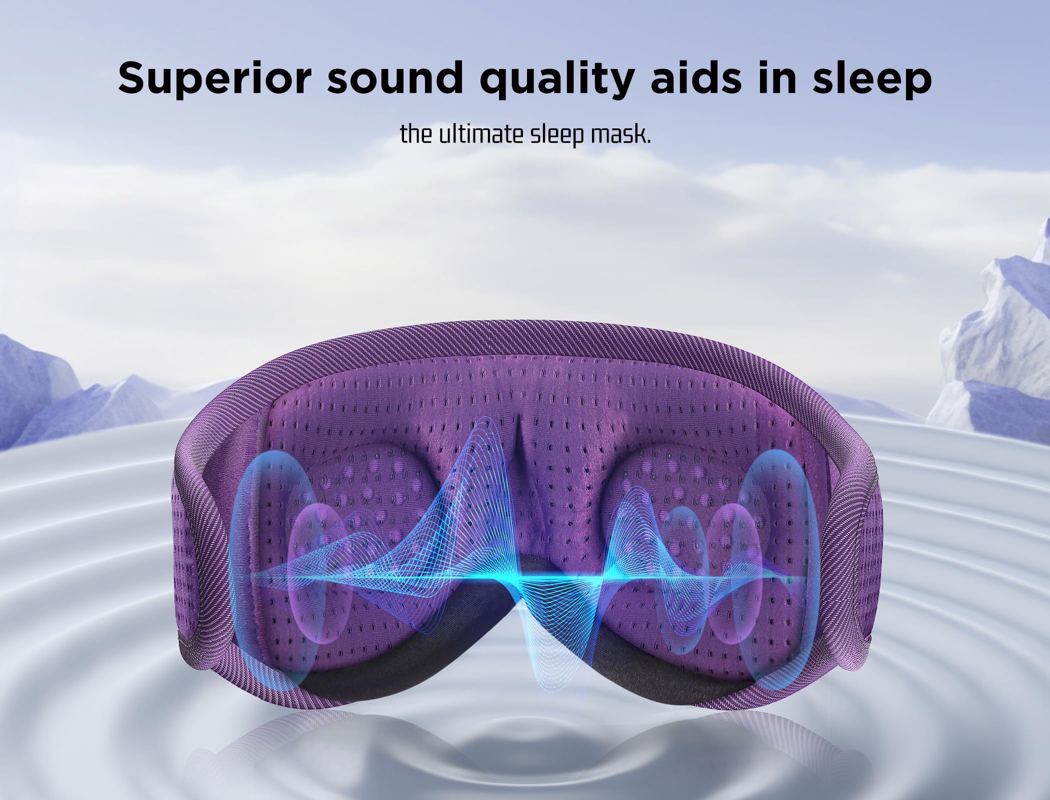 LC-dolida Sleep Headphones, 3D Sleep Mask Bluetooth Wireless Music Eye Mask, Sleeping Headphones for Side Sleepers Sleep Mask with Bluetooth Headphones Ultra-Thin Stereo Speakers Perfect for Sleeping