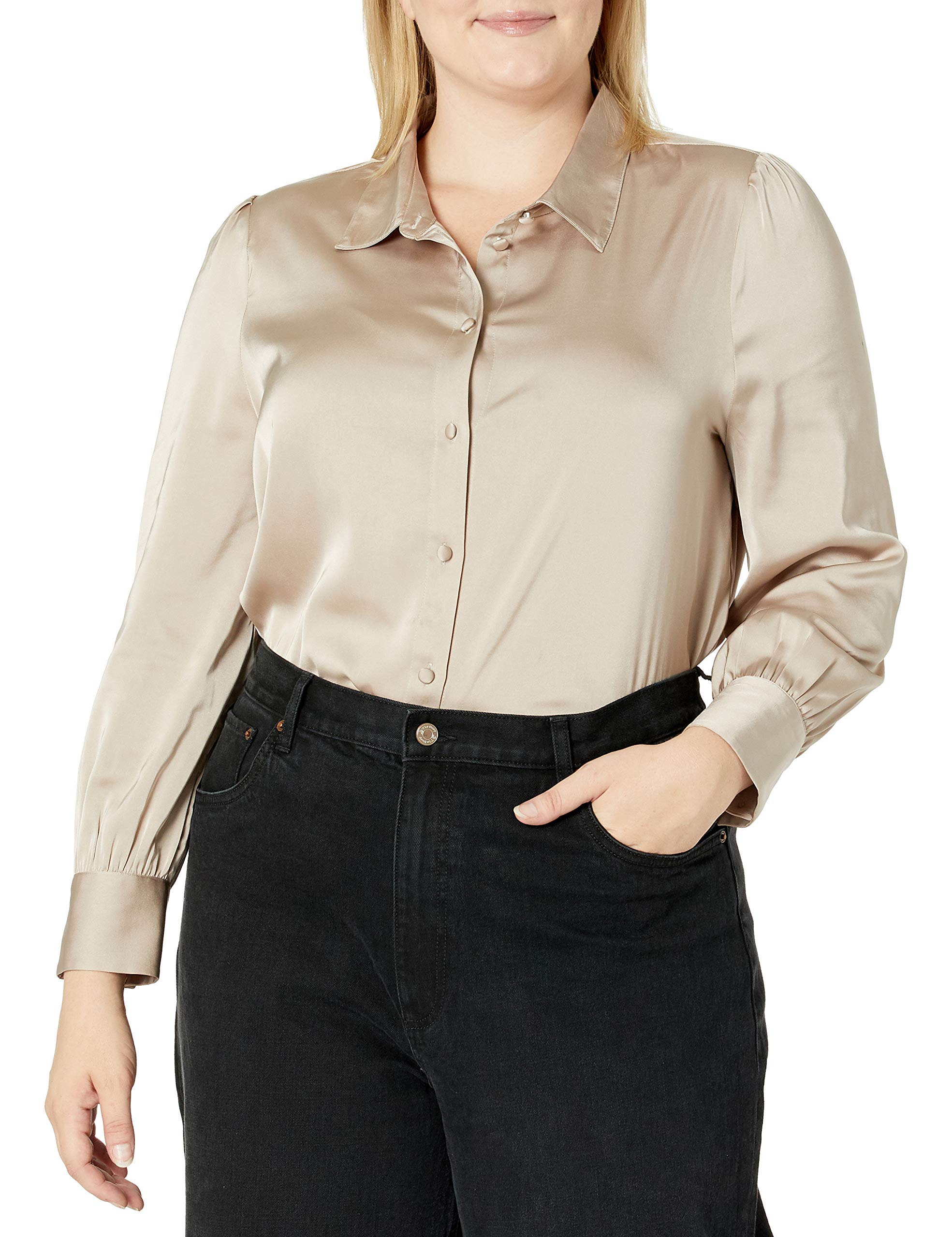 The Drop Women's @Lucyswhims Long-Sleeve Button-Down Stretch Satin Shirt thumbnail 5