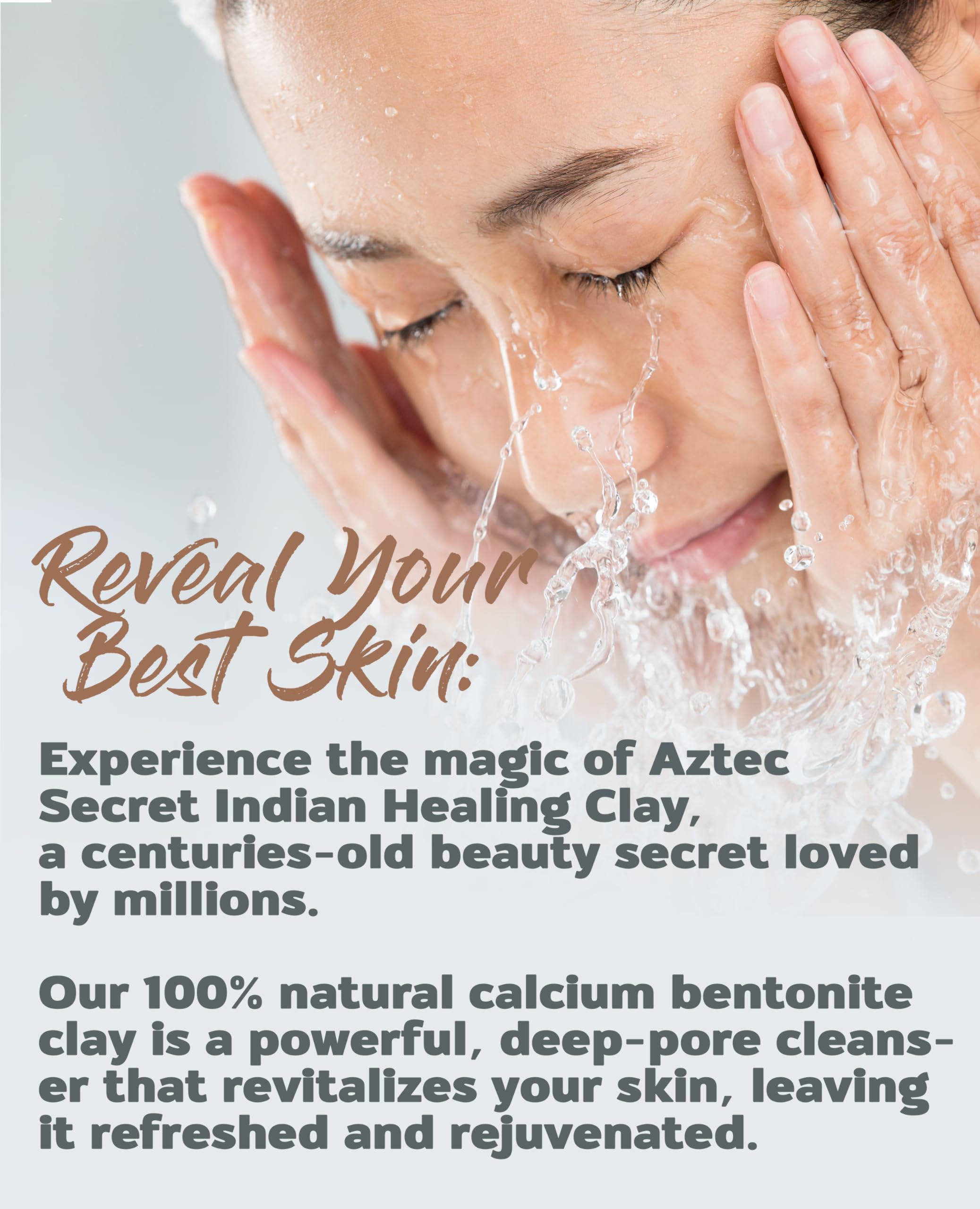 Aztec Secret – Indian Healing Clay 2 lb – Deep Pore Cleansing Facial & Body Mask – The Original 100% Natural Calcium Bentonite Clay – New Version 2