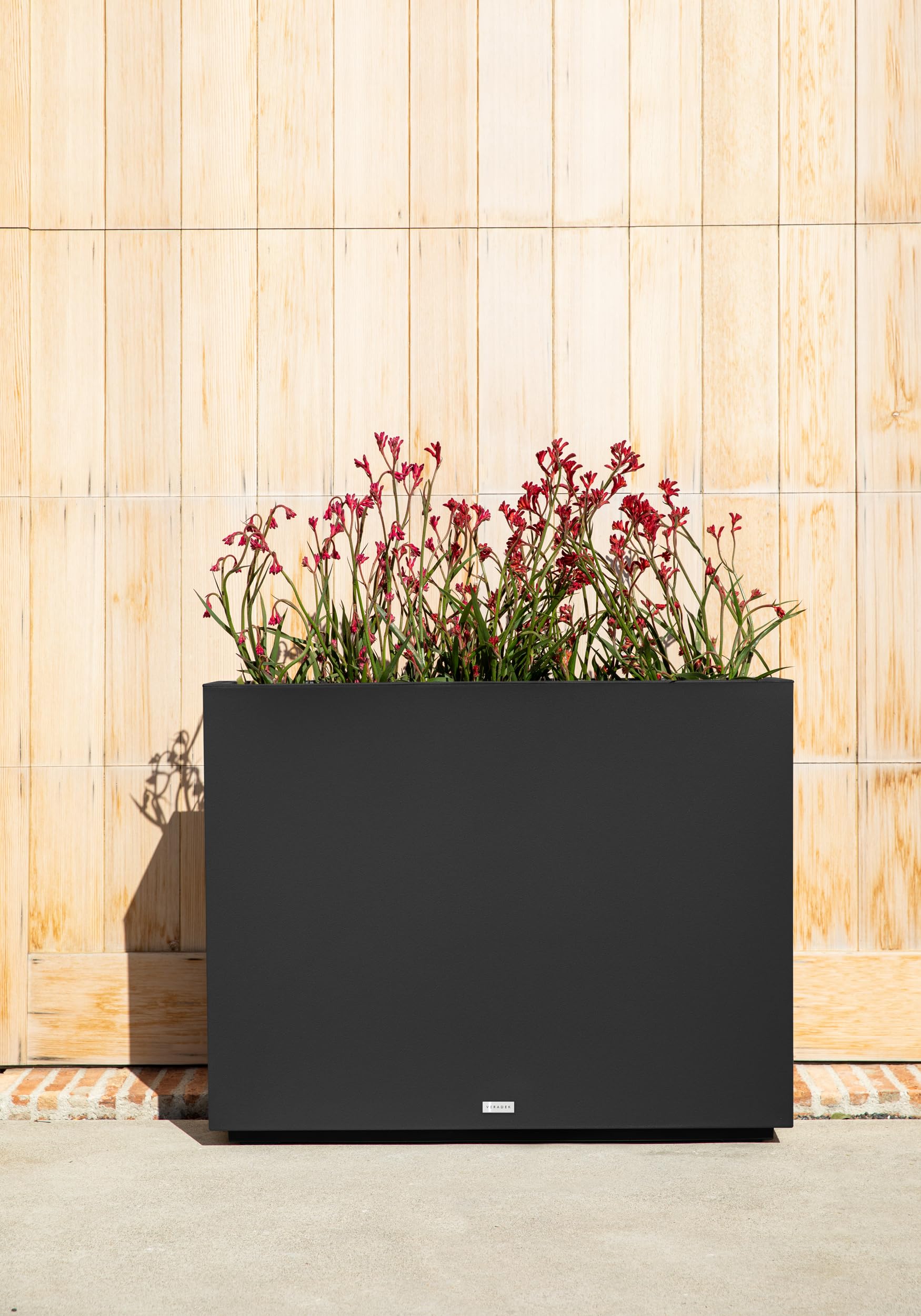 Veradek Block Series Span Plastic Planter - Tall Rectangular Planter for Indoor or Outdoor Patio/Porch | Durable All-Weather with Removable Insert Bucket | Modern Design for Plants, Flowers(2 Pack) thumbnail 2