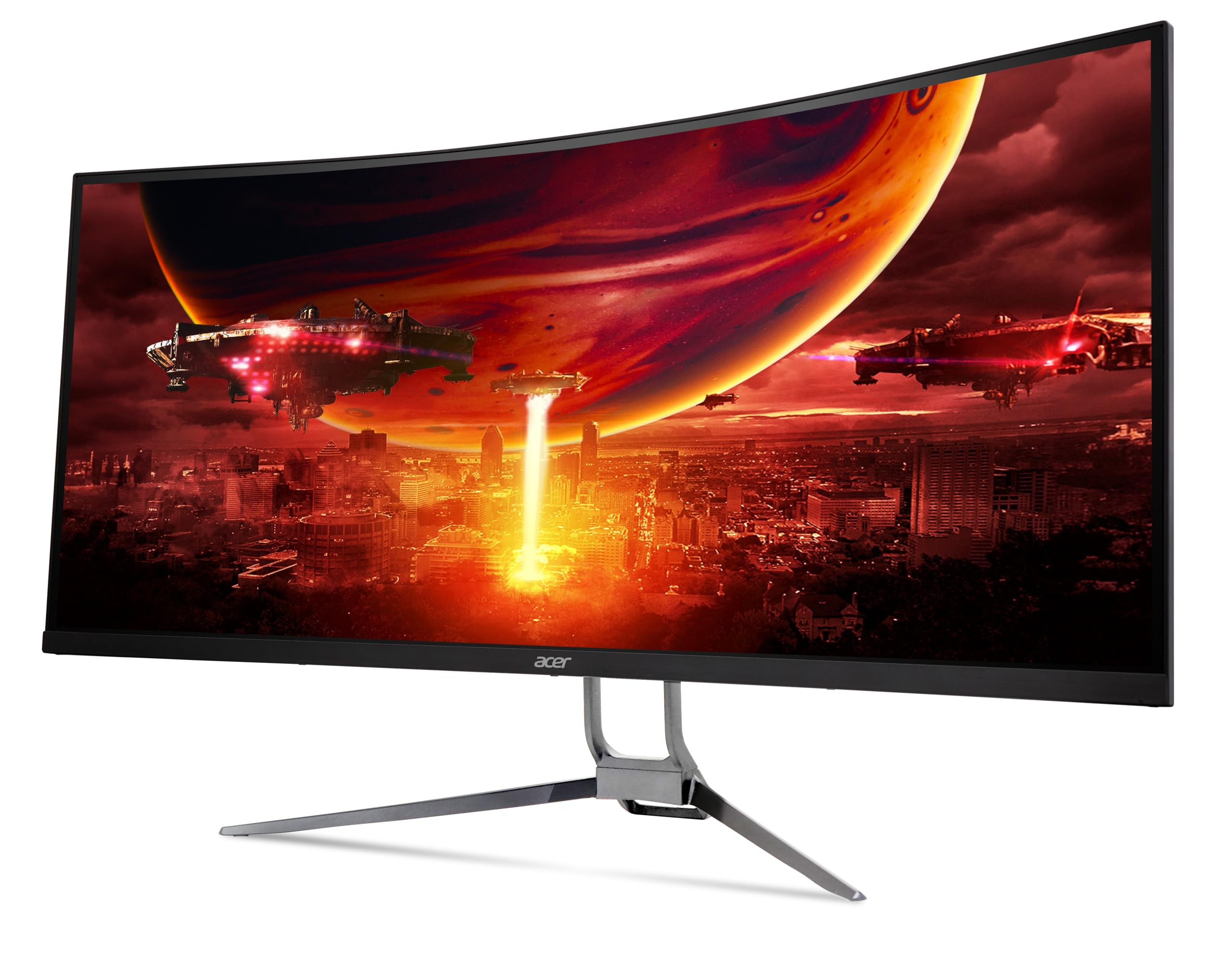 Acer Nitro 31.5 Inch WQHD 2560 x 1440 1500R Curved Gaming Monitor | AMD FreeSync | Up to 180Hz Refresh | 1ms (VRB) | Tilt | One Display Port 1.4 & Two HDMI 2.0 | EDA323QU S3bmiiphx