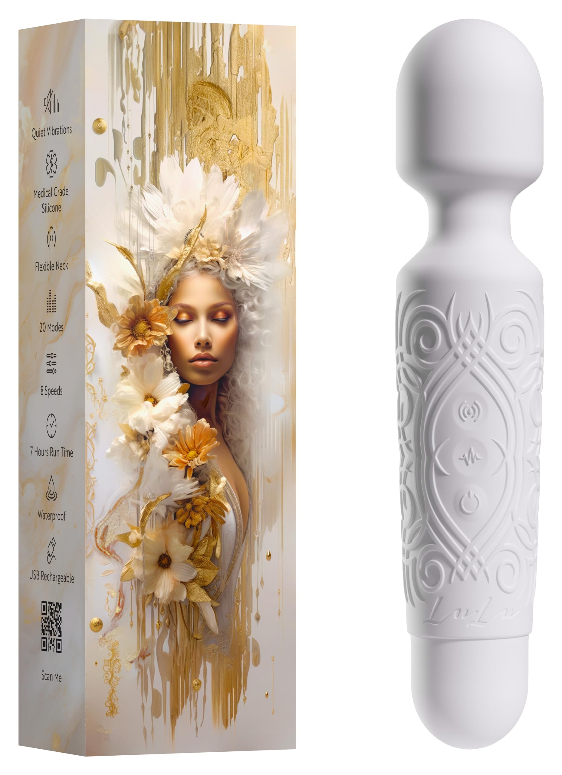 LuLu Vibrator, Vibrators, Womens Sex Toys, Female Sex Toy, Vibrater, Mini Vibrator Wand, Sexy Toys, Sexual Pleasure Tools for Women, Sextoy, Wand Vibrator -: White