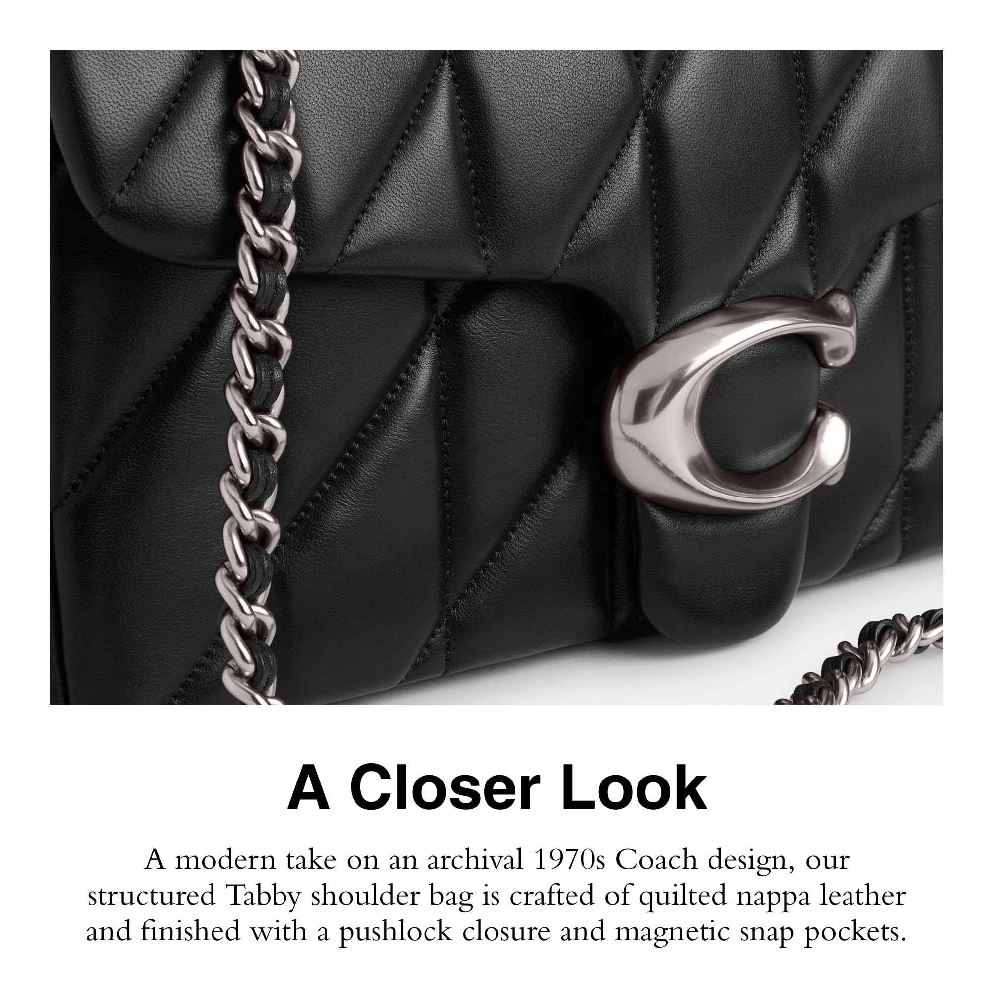 COACH Quilted Tabby Shoulder Bag 26 with Chain