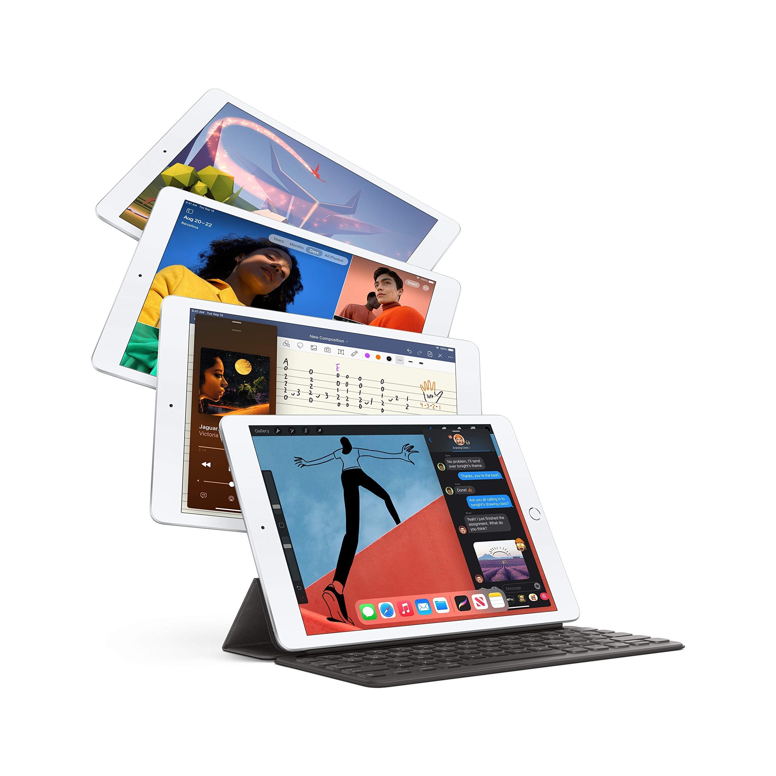 2020 Apple iPad (10.2-inch, WiFi, 32GB) - Silver (Renewed Premium)