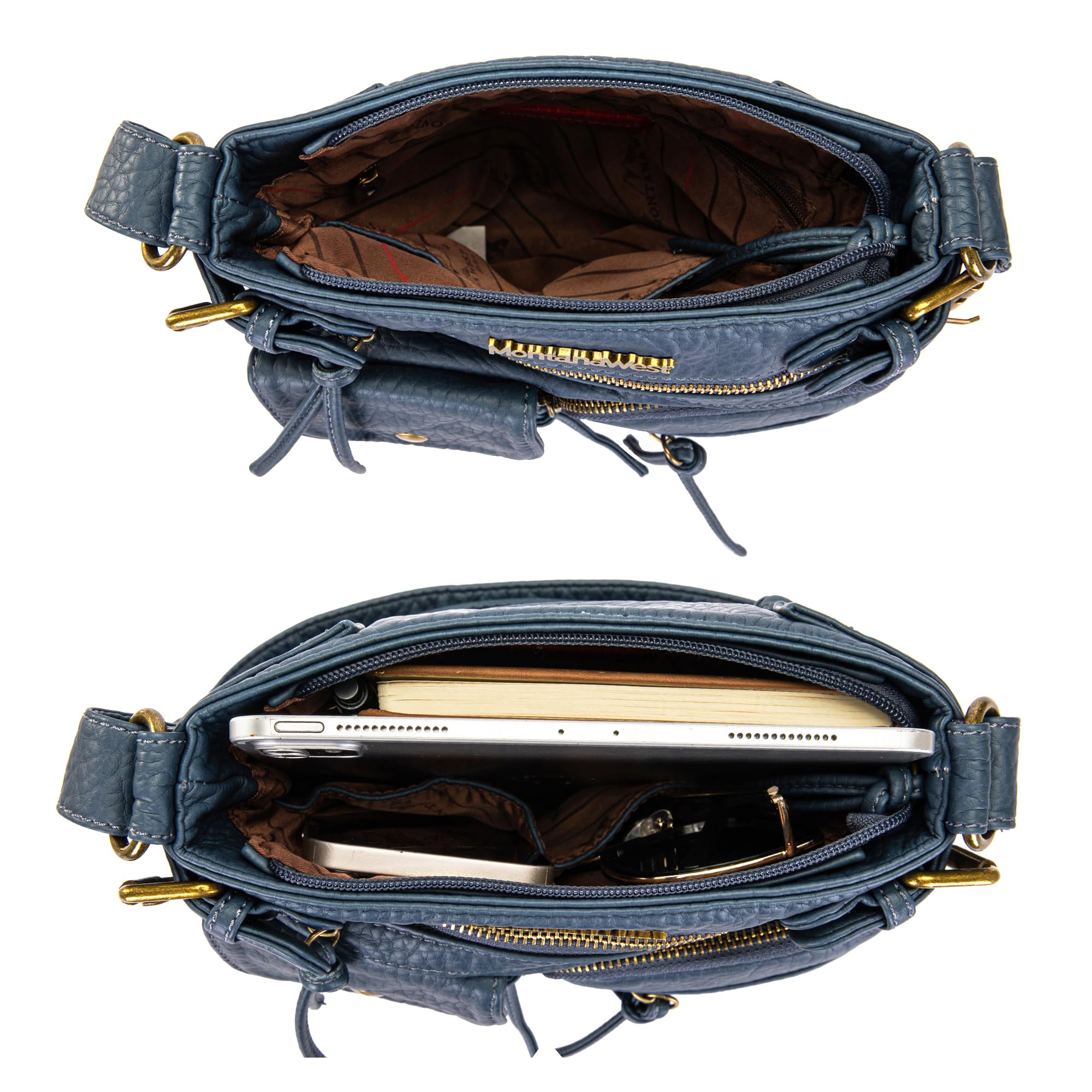 Montana West Crossbody Bag for Women Multi Pocket Shoulder Medium Travel Purses Ultra Soft Washed Leather