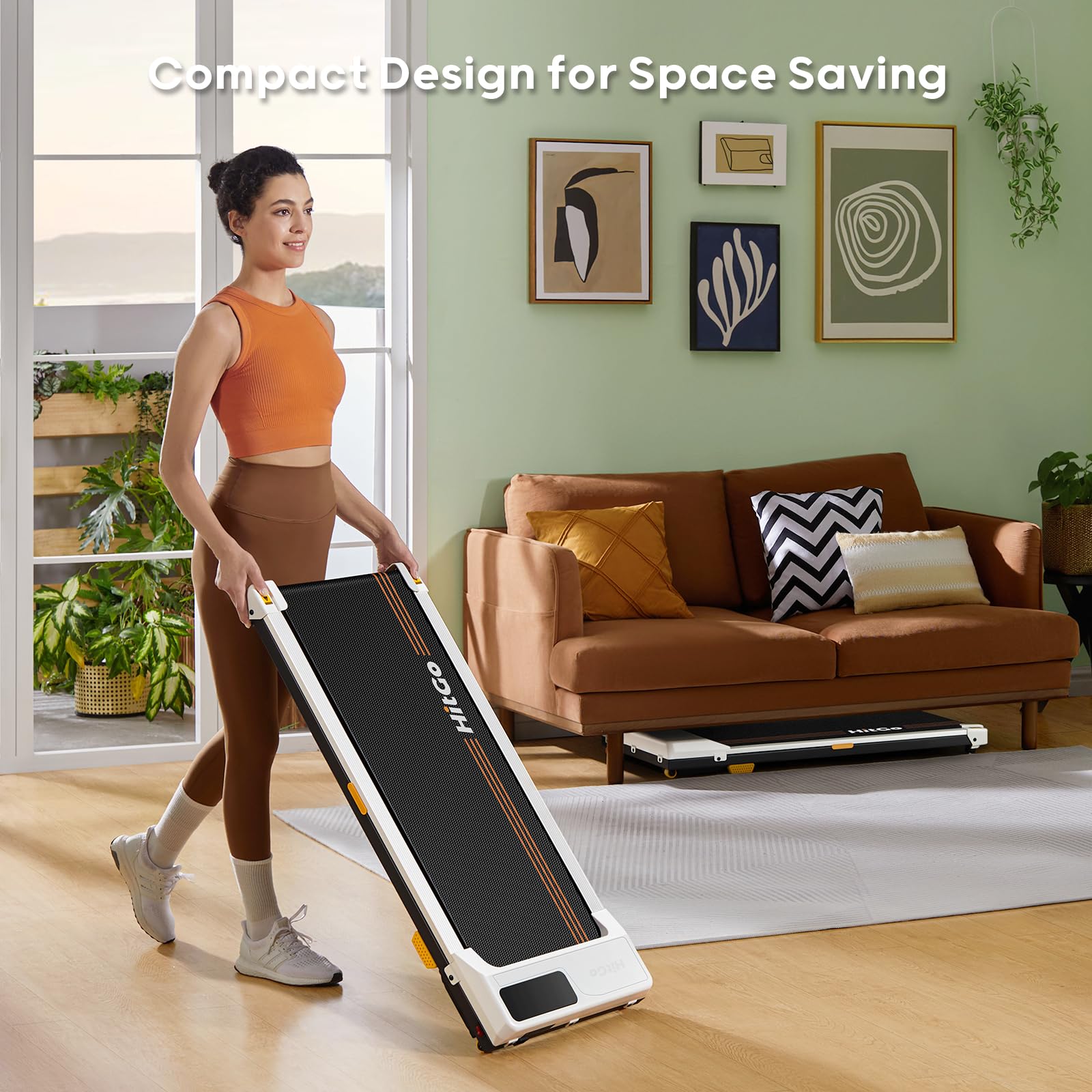 HitGo Under Desk Treadmill - 2 in 1 Walking & Jogging Pad, Portable with Remote Control & App, 2.5HP Compact for Home Office