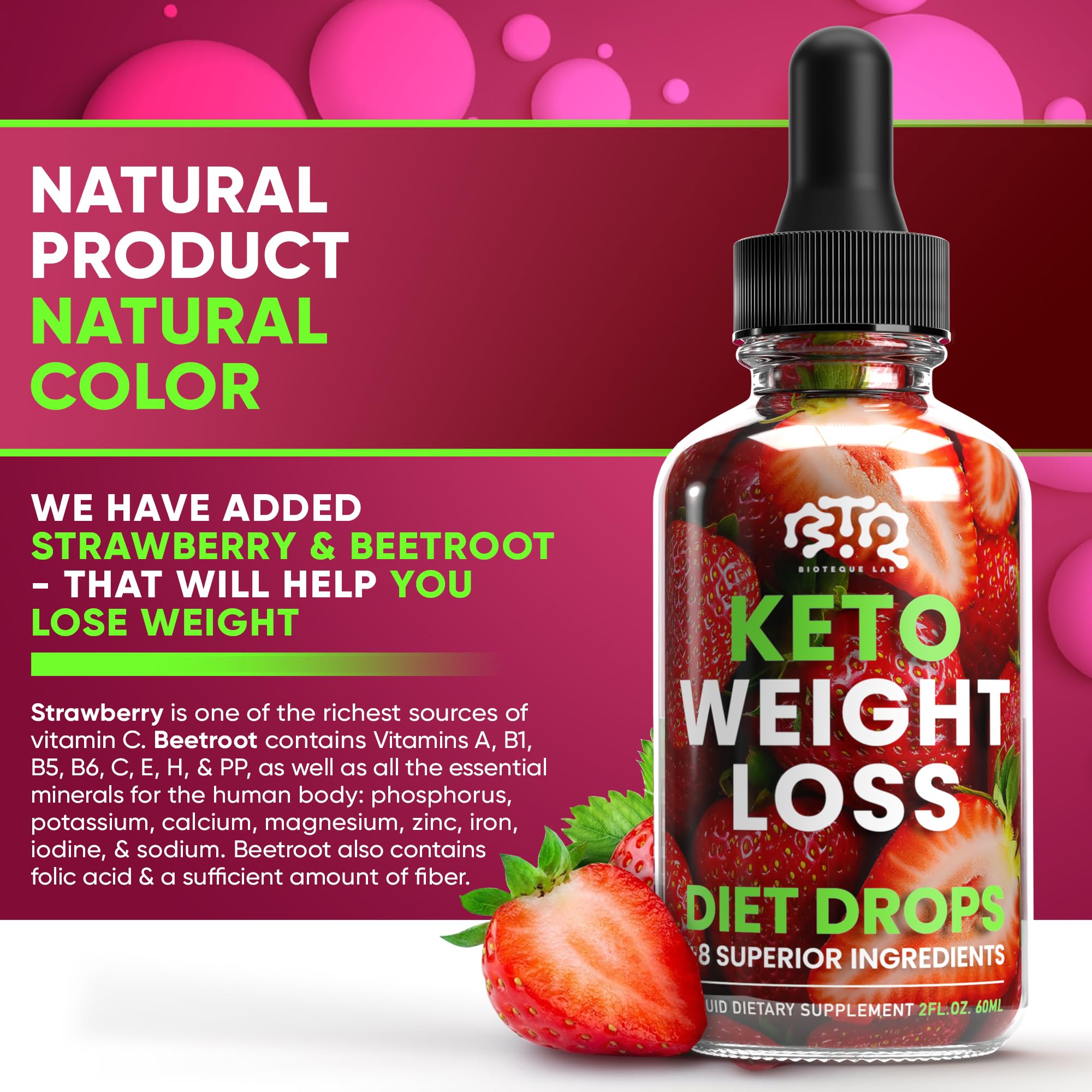 Keto Weight Loss Diet Drops, Natural Appetite Suppressant, Fat Burner for Women and Men with Apple Cider, Green Coffee Bean Extract, Cinnamon, Cayenne Pepper Metabolism Booster